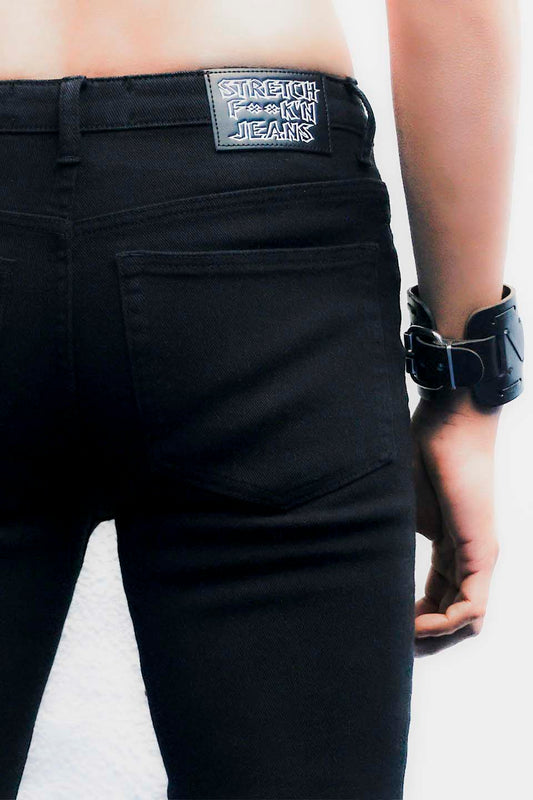 THE 301-G SKINNY BLACK STRETCH FxxK'N JEANS