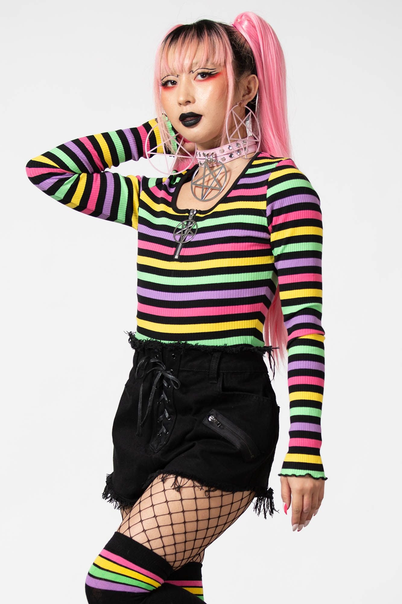 Killstar Nikiko Ribbed Long Sleeve Top