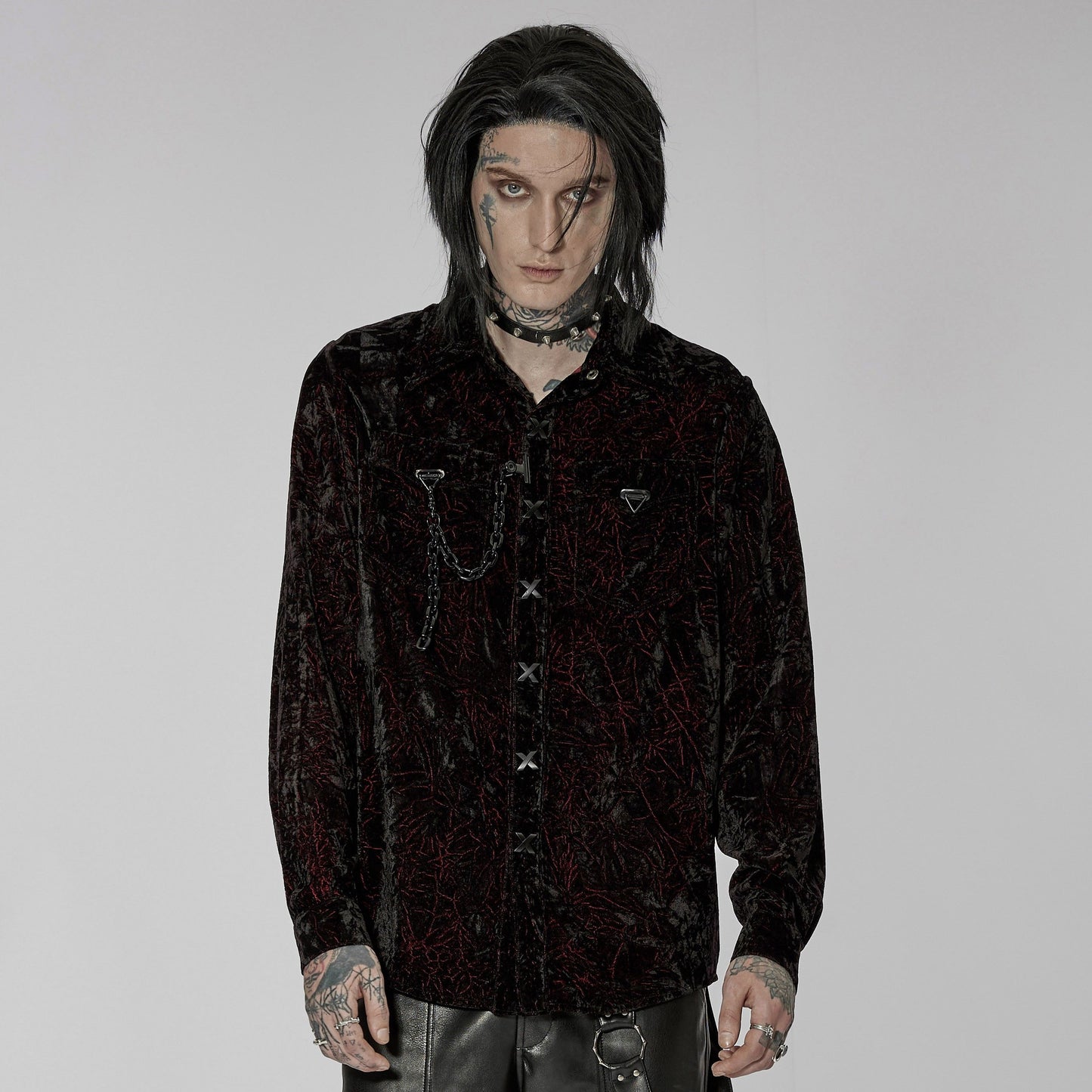Crushed Shirt Black - Red