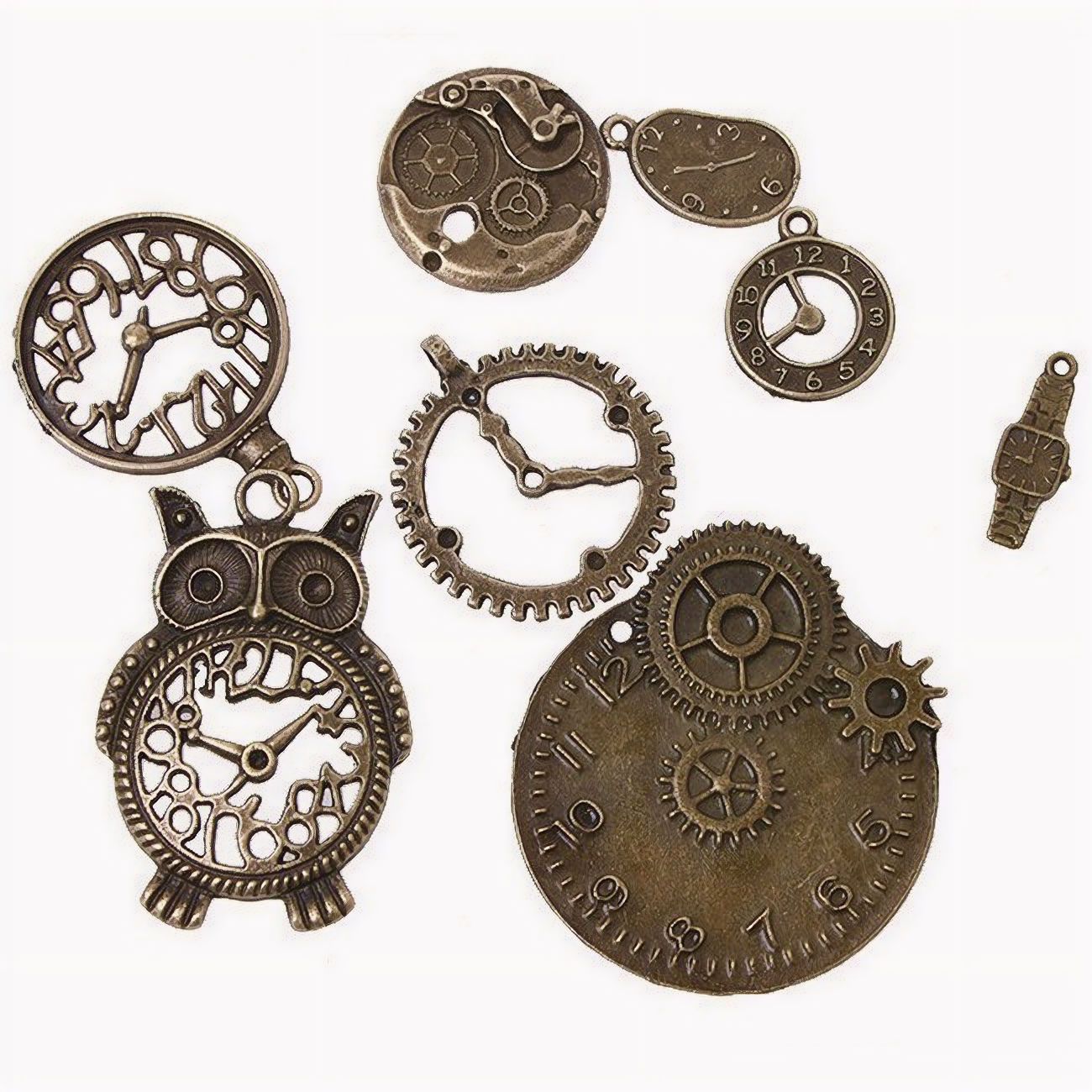 Assorted Steampunk Charms Clock Faces