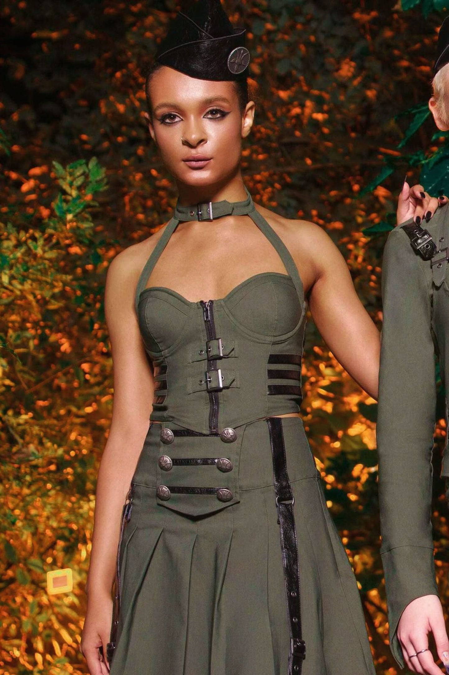 Killstar Night Patrol Halter Top Khaki