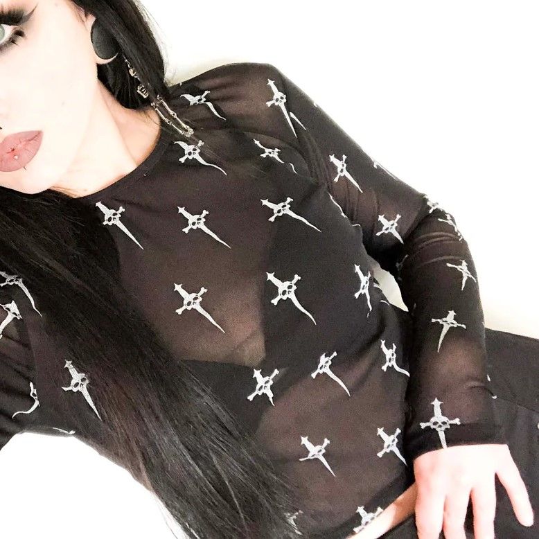 Lip Service Dagger Print Top