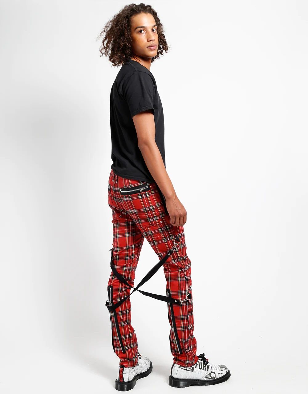 Red Plaid Chaos Broek