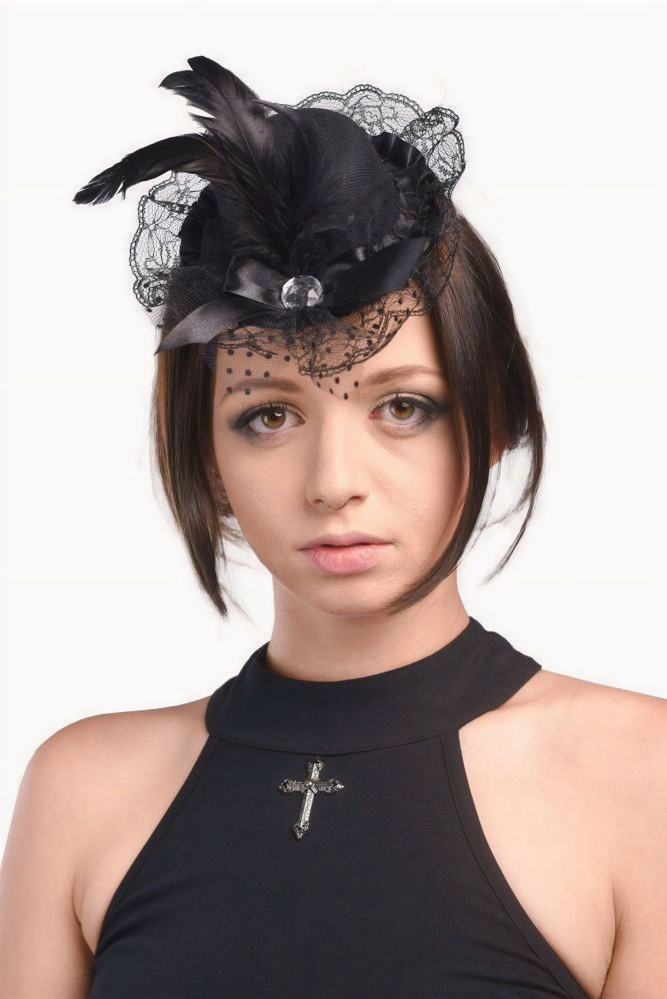 Mini Hat Feathers & Lace