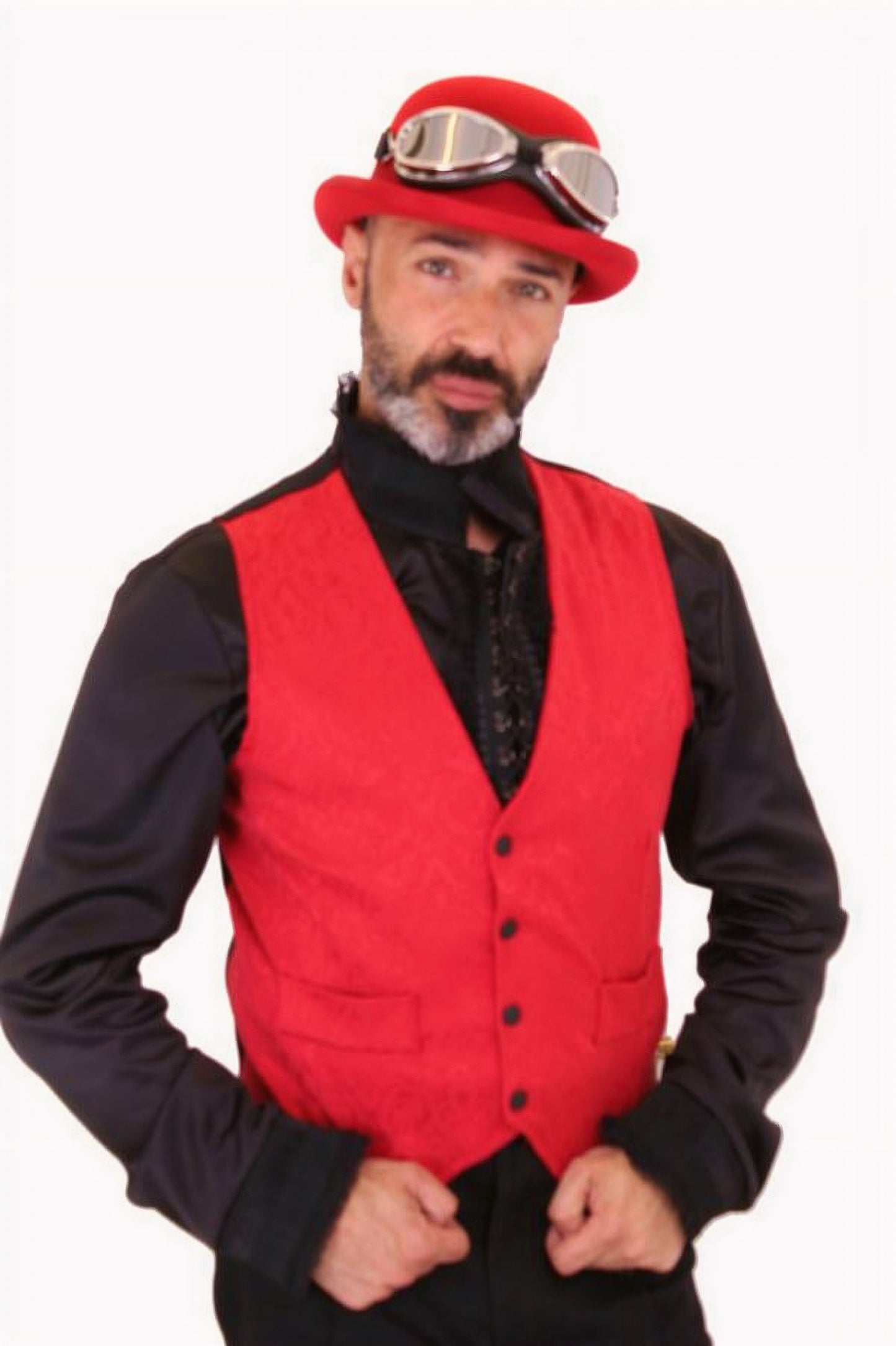 Classic Bowler Hat Wool Felt Red