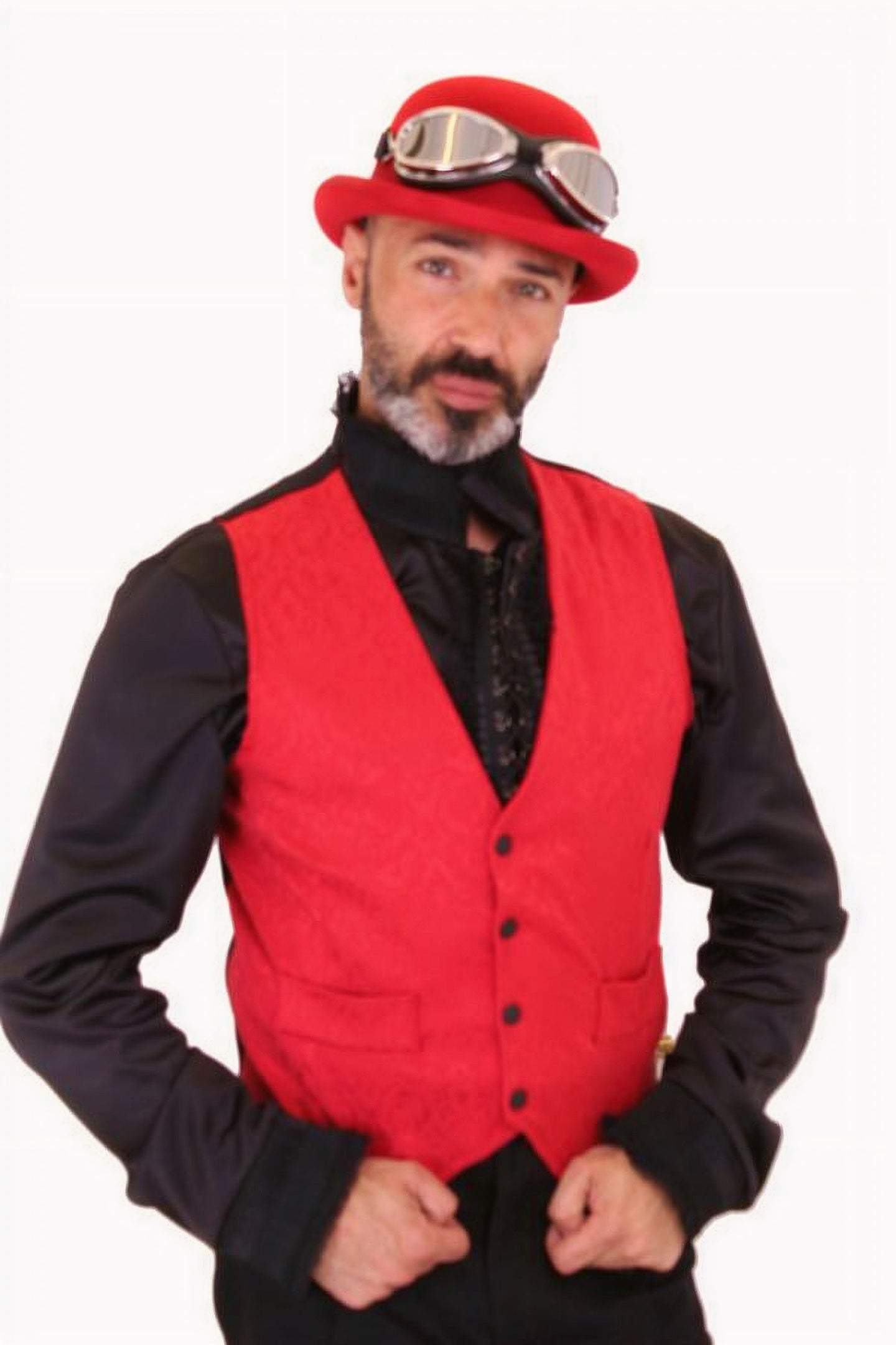 Classic Bowler Hat Wool Felt Red