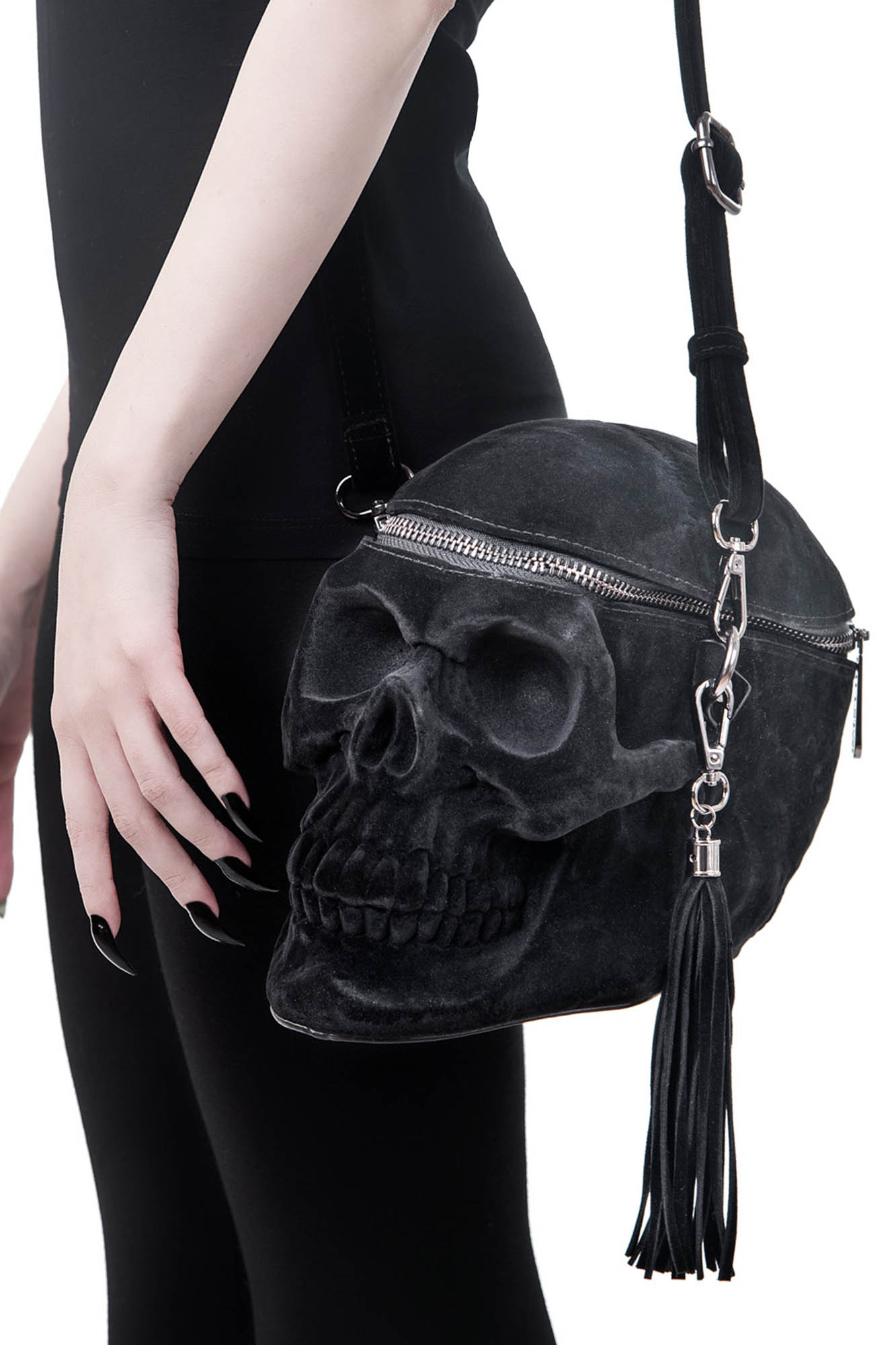 Grave Digger Skull Handtas Velvet Coated