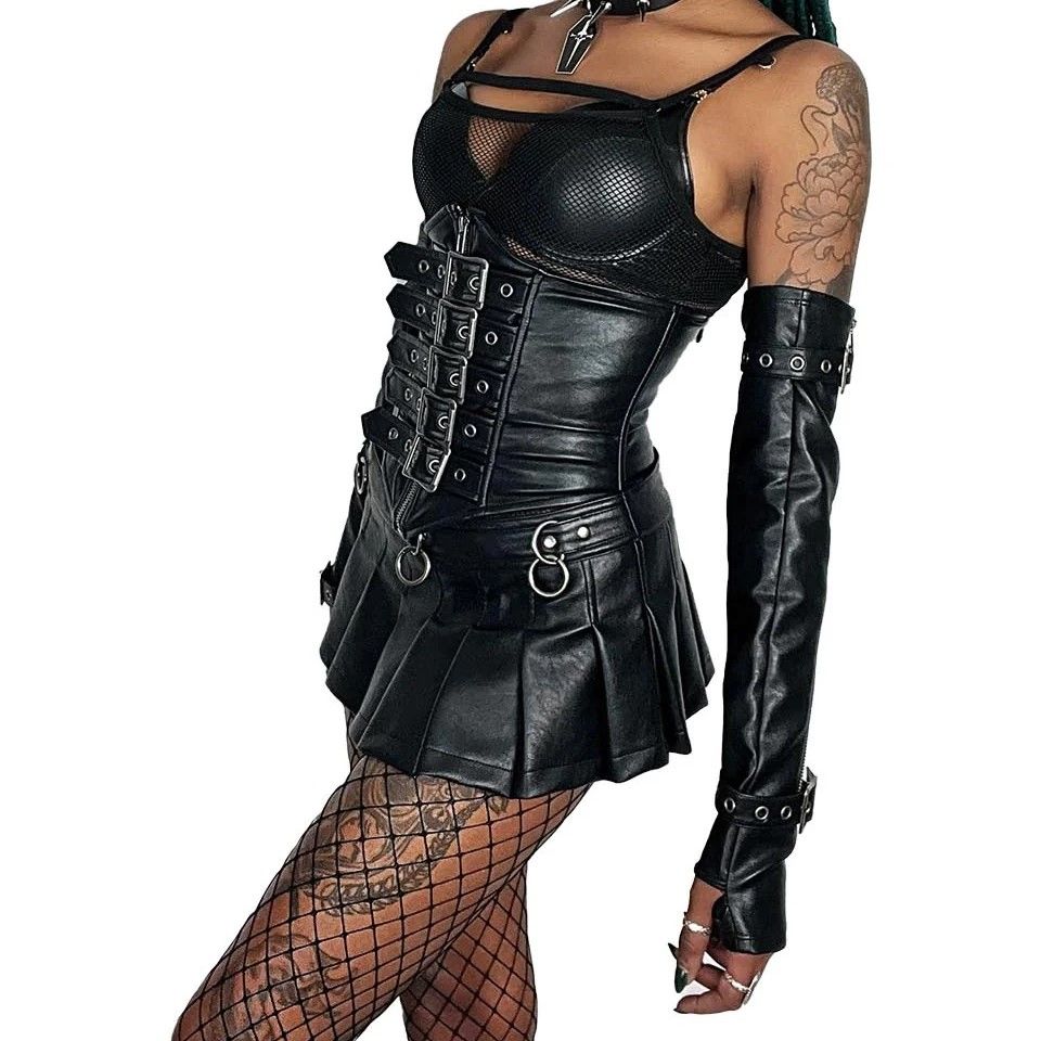 Elbow Length PVC Gloves Matte Black