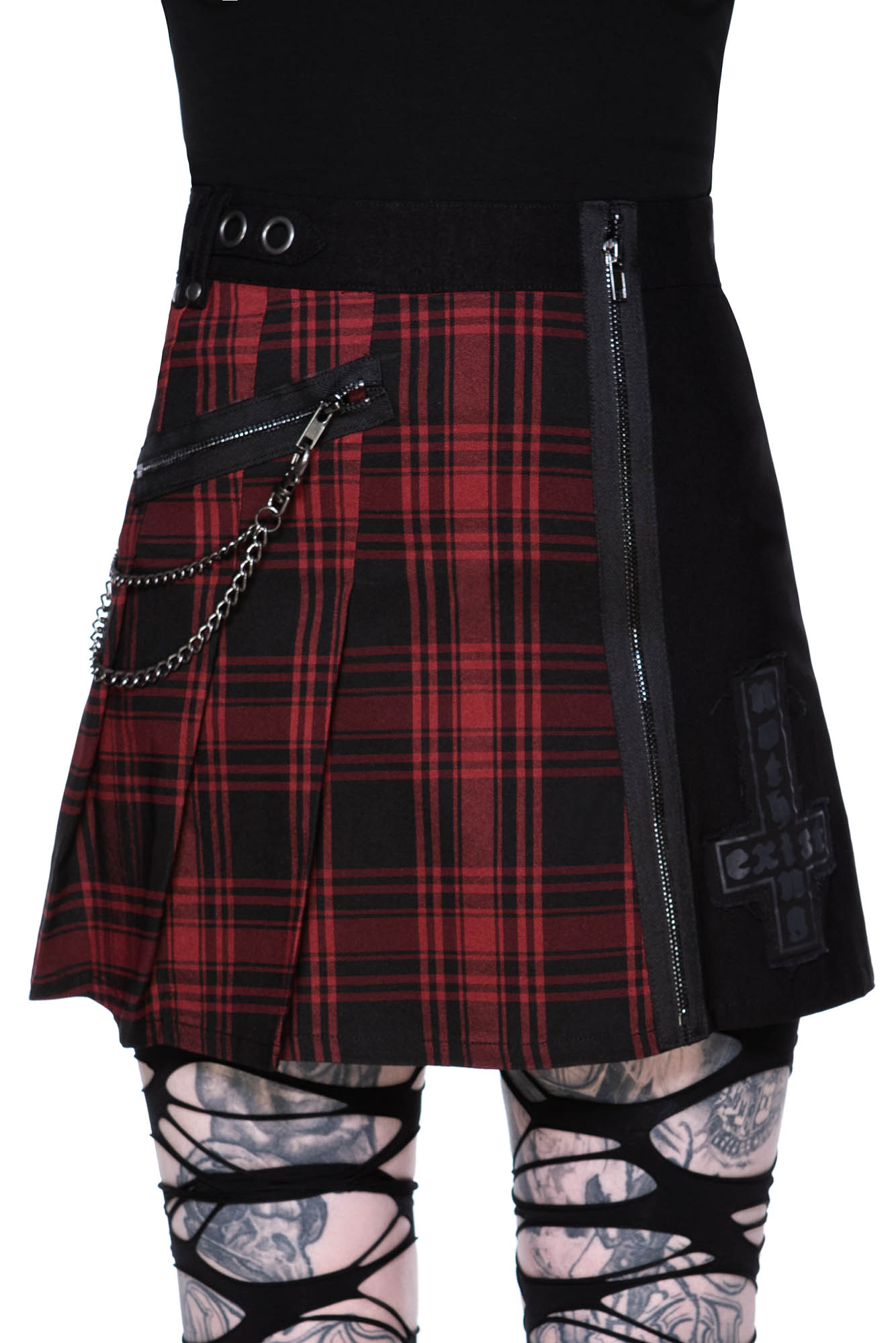 Killstar Calling Alice Mini Rok Tartan