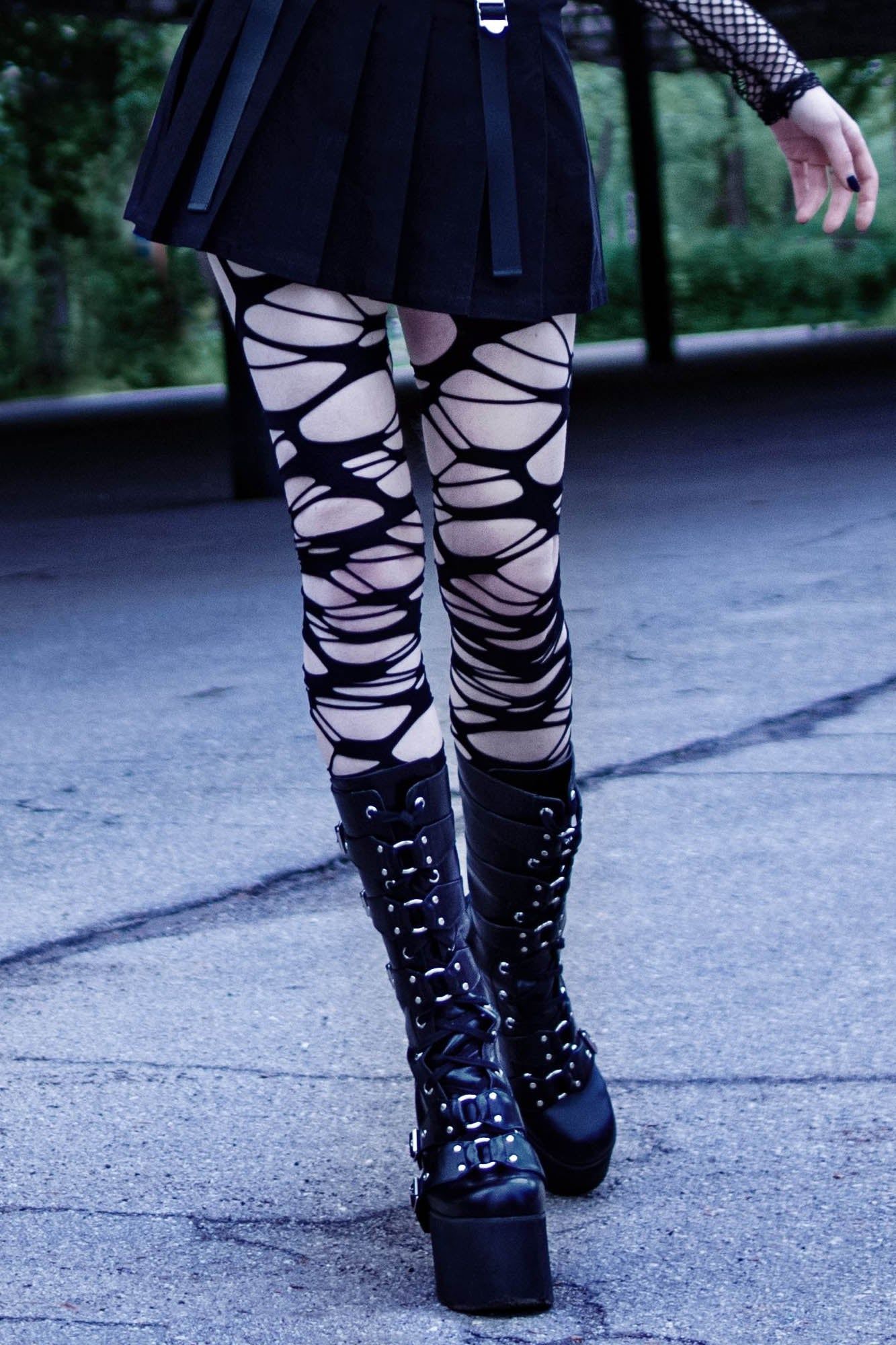 Killstar Panty's carved up slashed