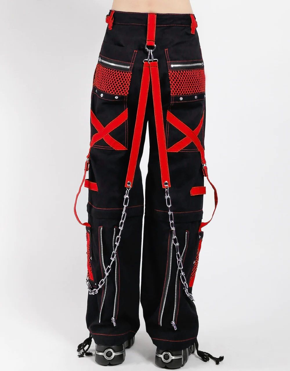 Symbol Zip Off Broek Zwart - Rood