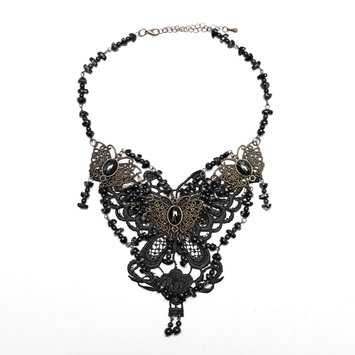 Steampunk Butterfly Halsketting Zwart