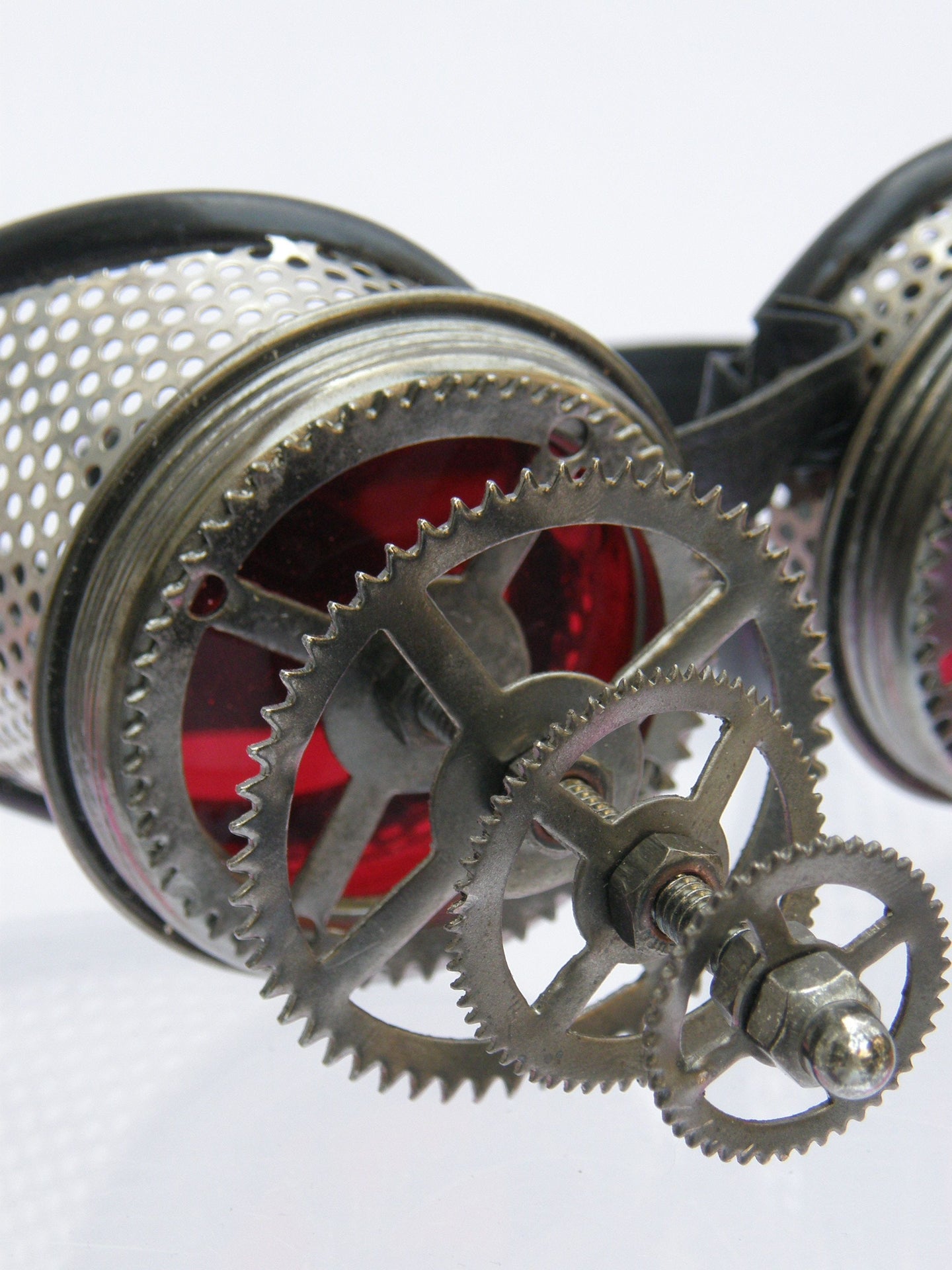 Mesh Goggles Silver Colored Telescopic Cogs