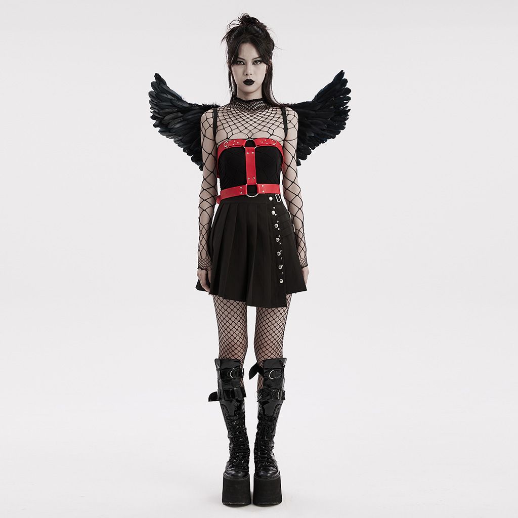 Black - Red Angel Wings Harness