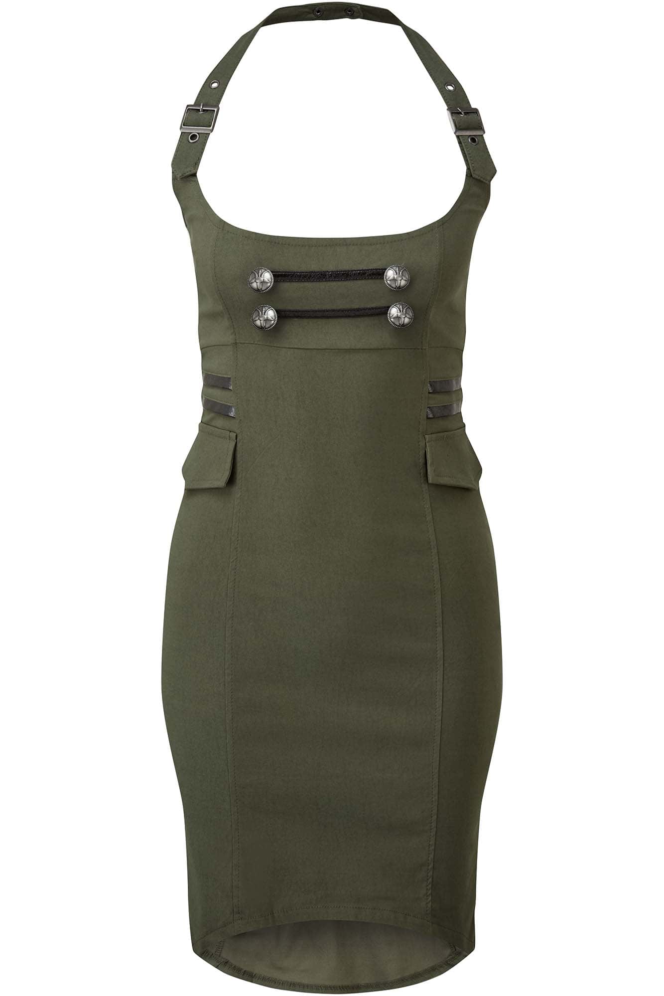 Darkwave Division Midi Rok Khaki
