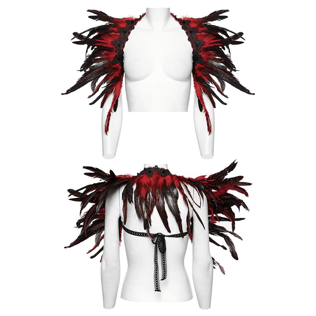 Black & Red Feathers Schouderstuk