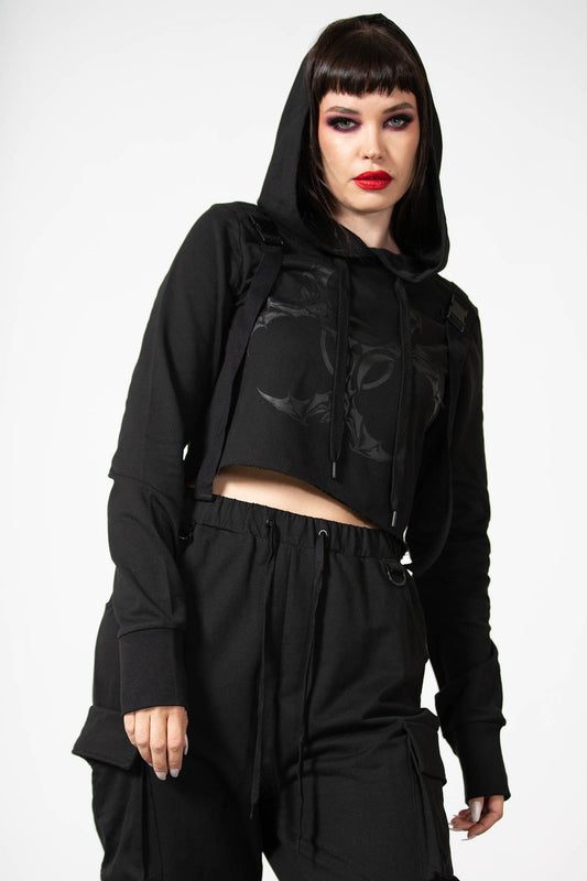 Killstar Ultra Violet Cropped Hoodie