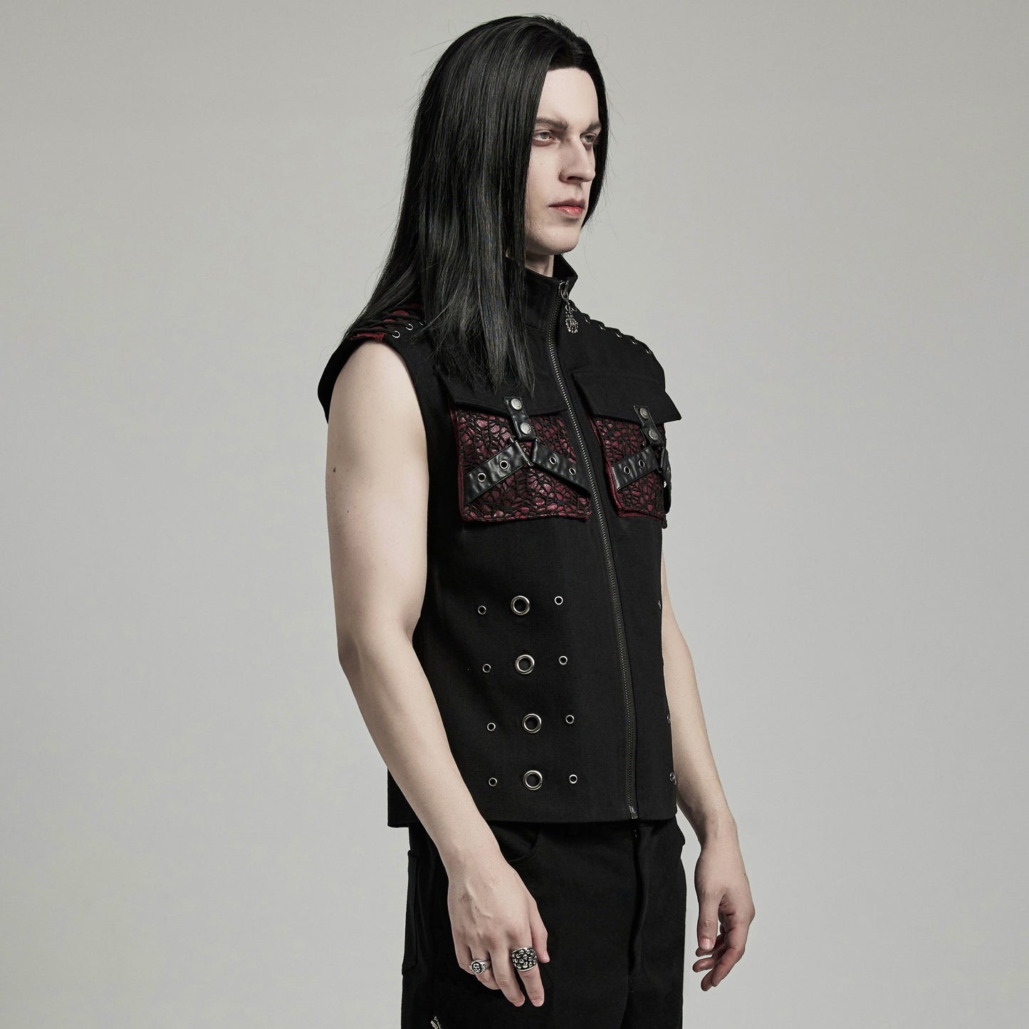 Pursuasive Waistcoat Zwart - Rood