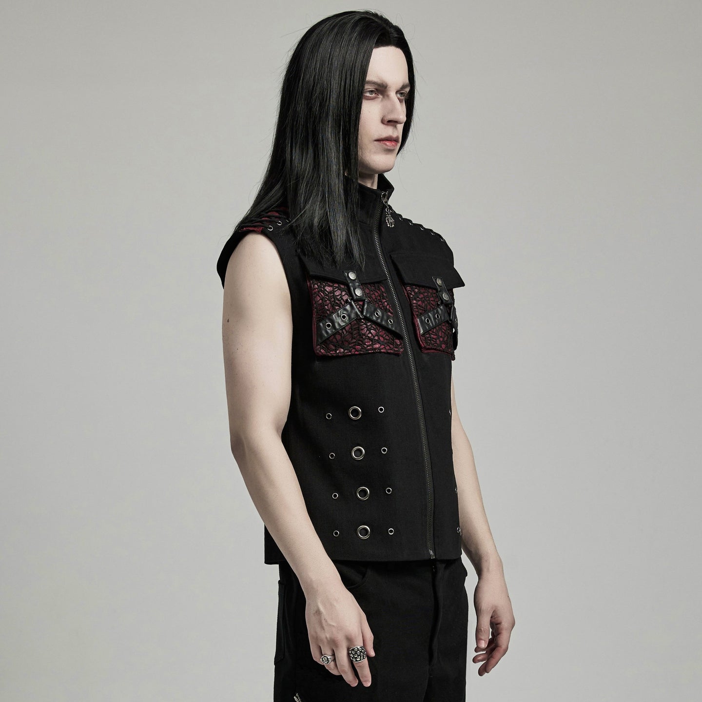 Pursuasive Waistcoat Zwart - Rood