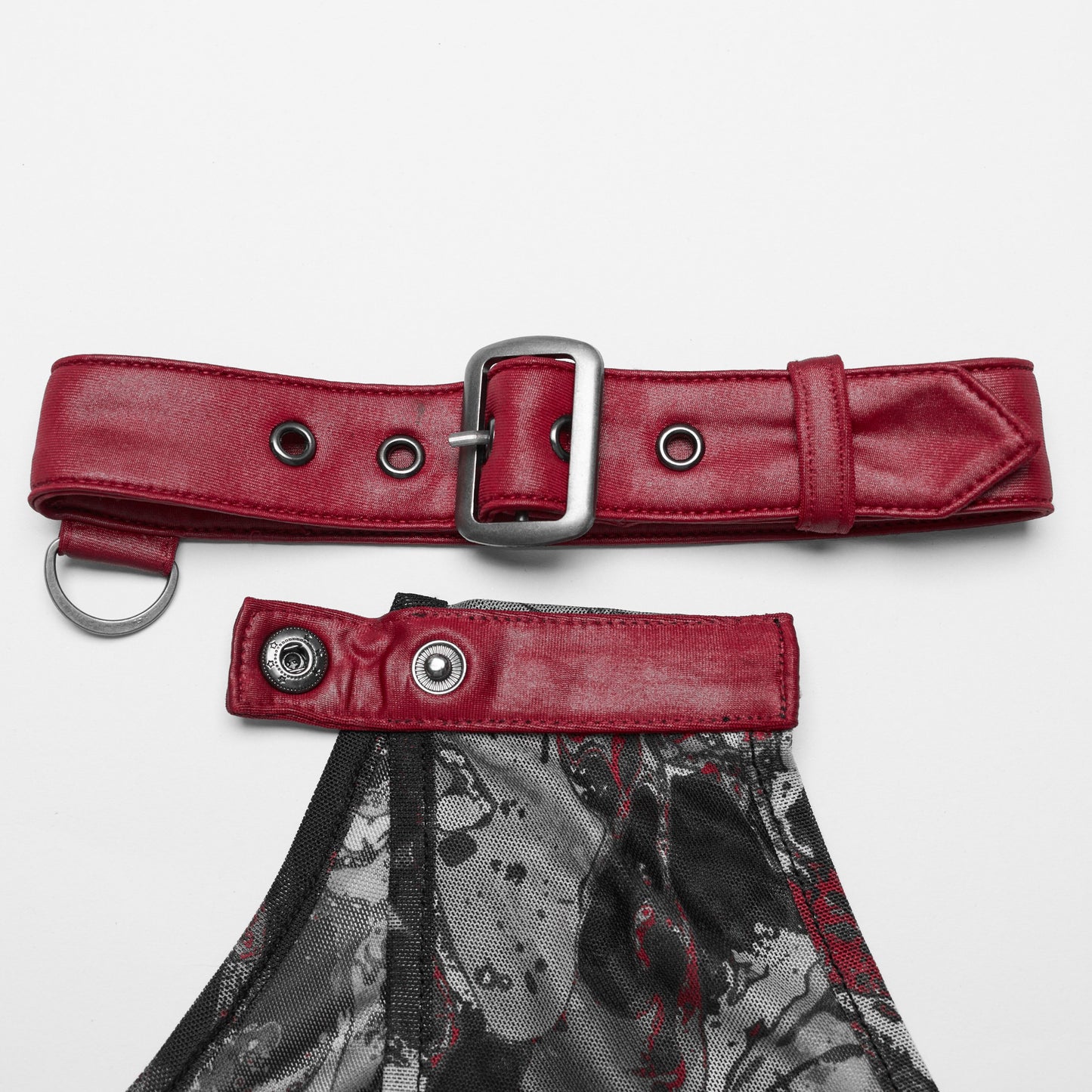 Punk Rave Action Top Zwart - Rood