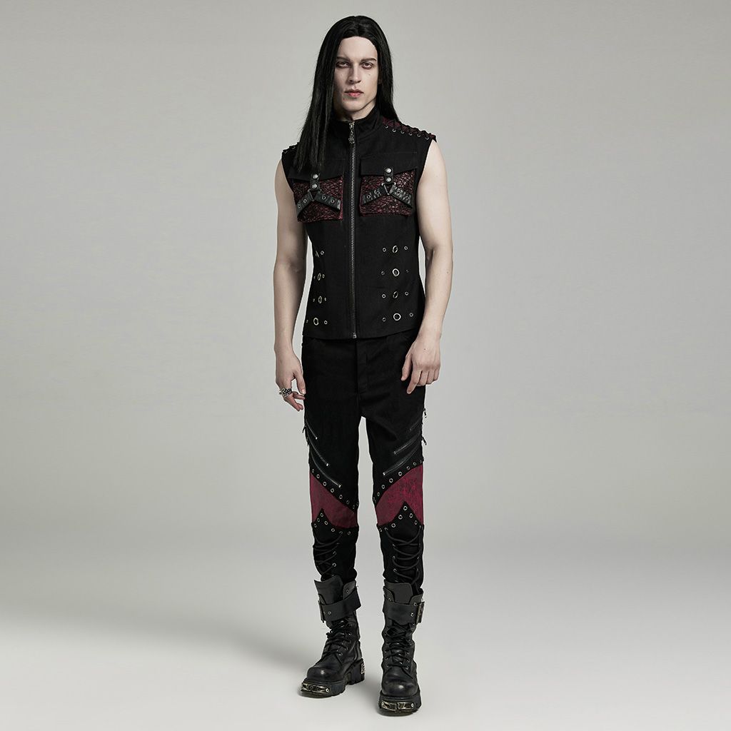 Pursuasive Waistcoat Zwart - Rood