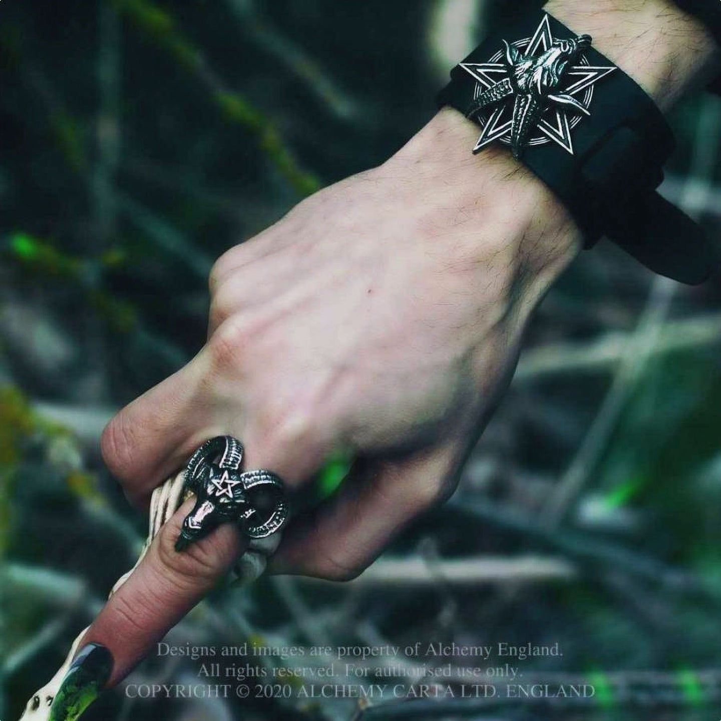 Baphomet Polsband Leer