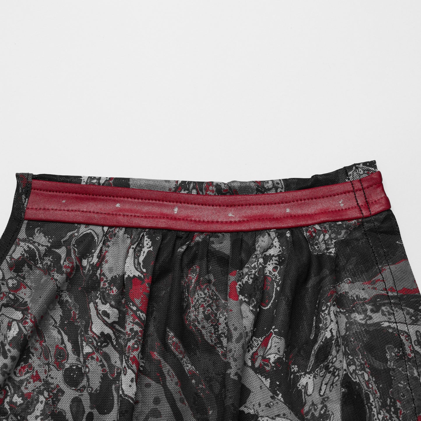 Punk Rave Action Top Zwart - Rood