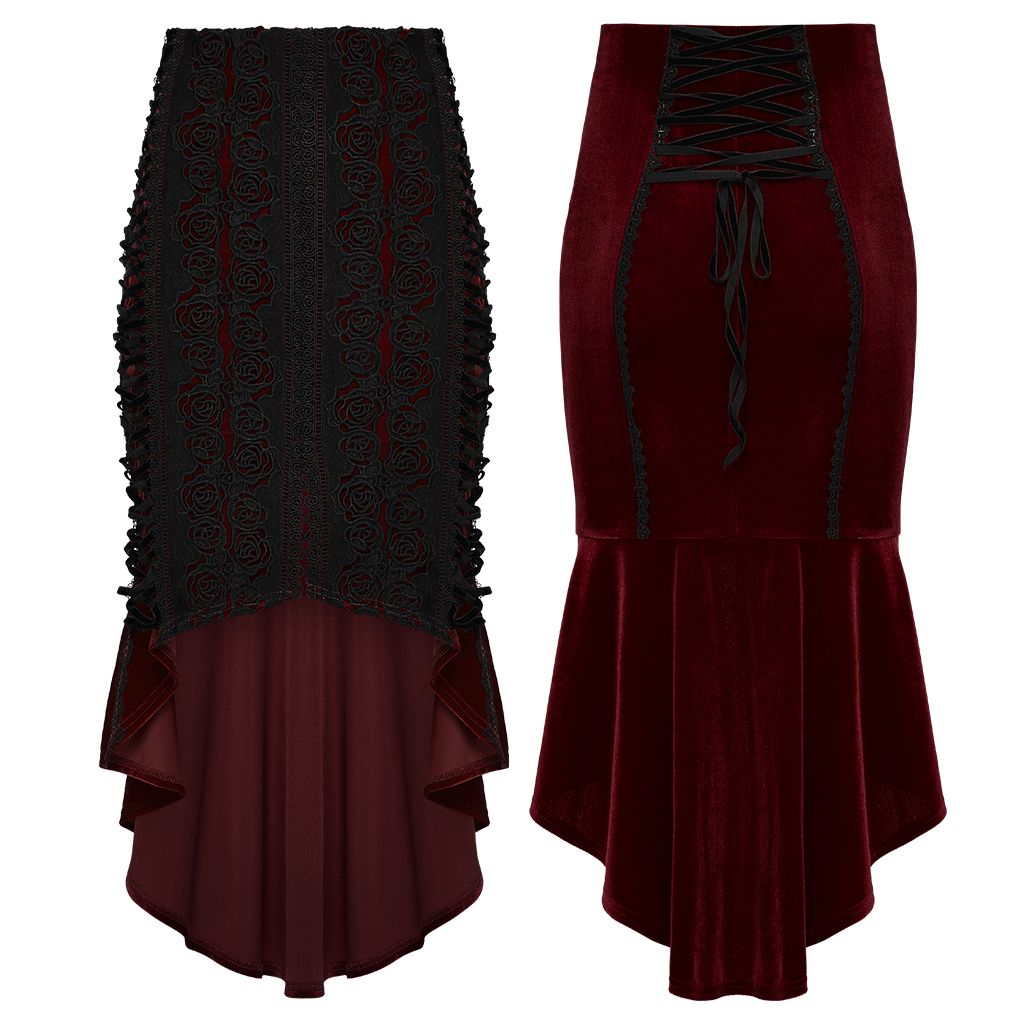 Punk Rave Hold Me Rok Rood - Zwart