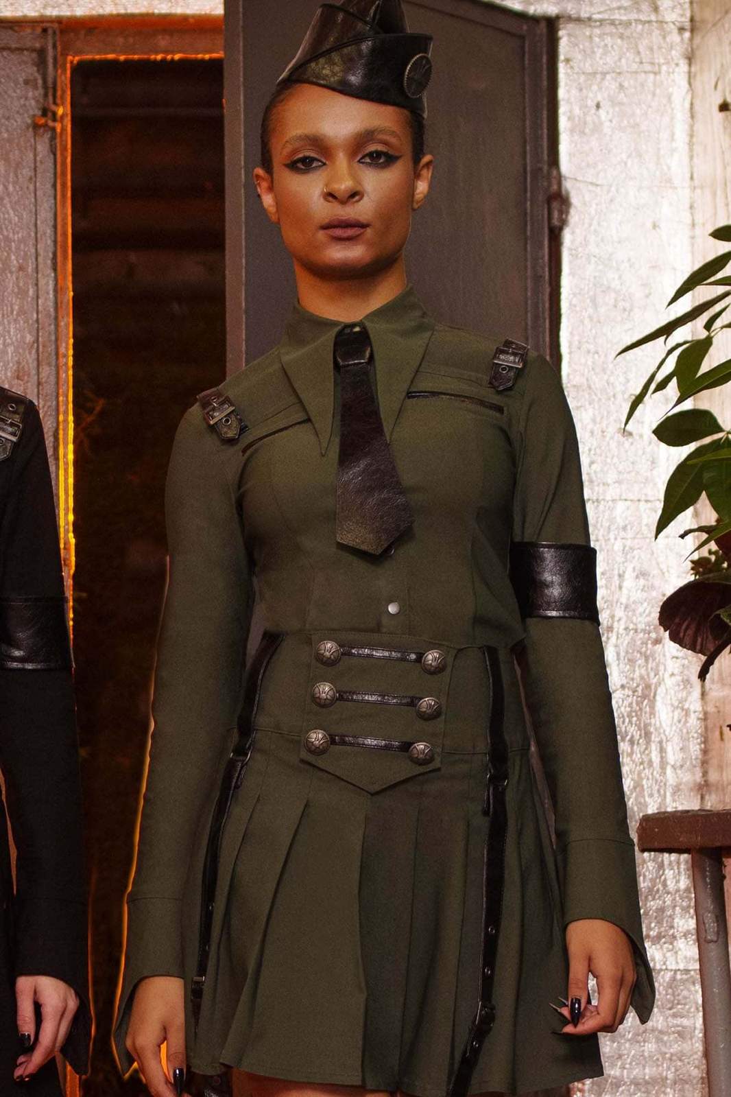 Killstar Secret Mission Button-Up Shirt Khaki