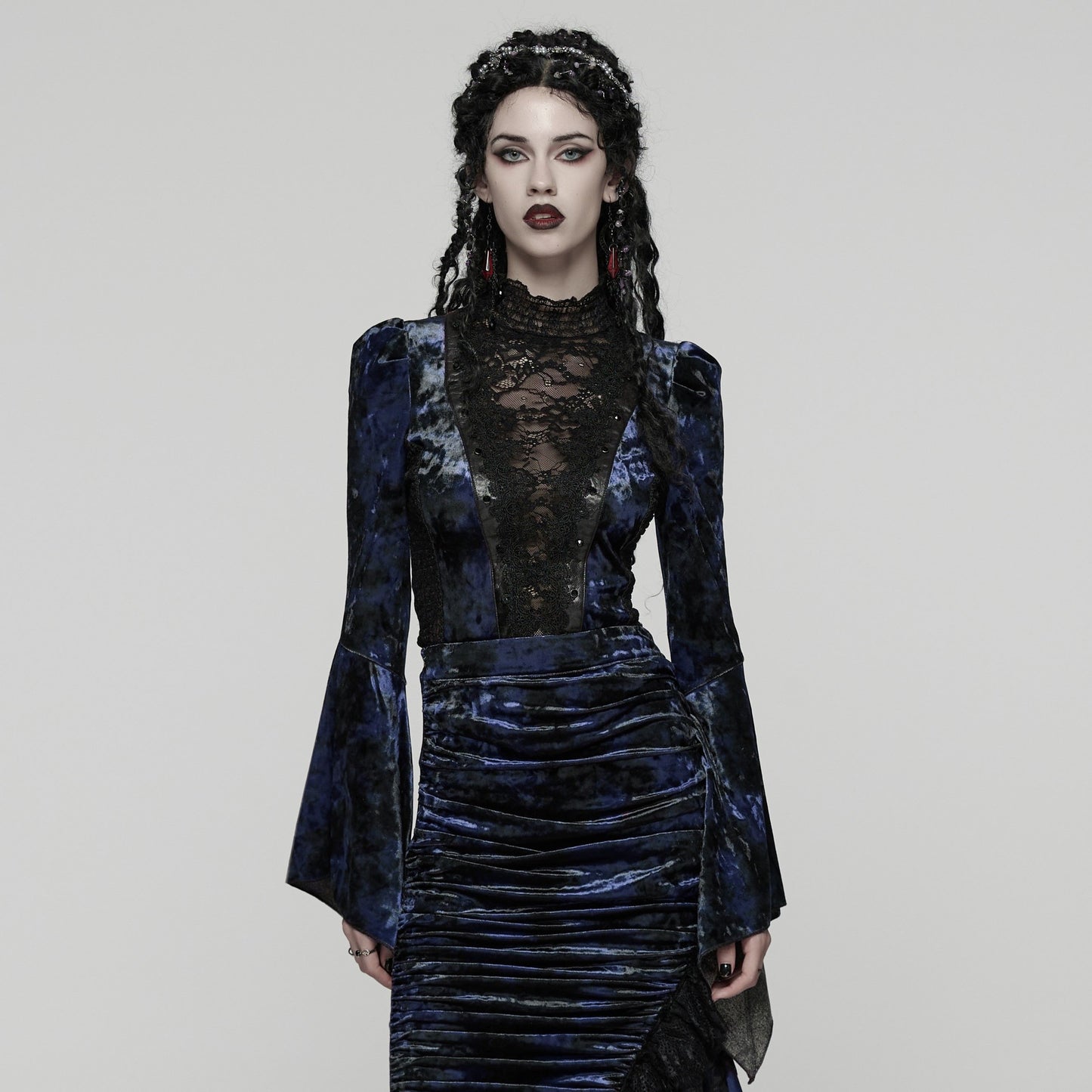 Broken Promise Top Blauw - Zwart