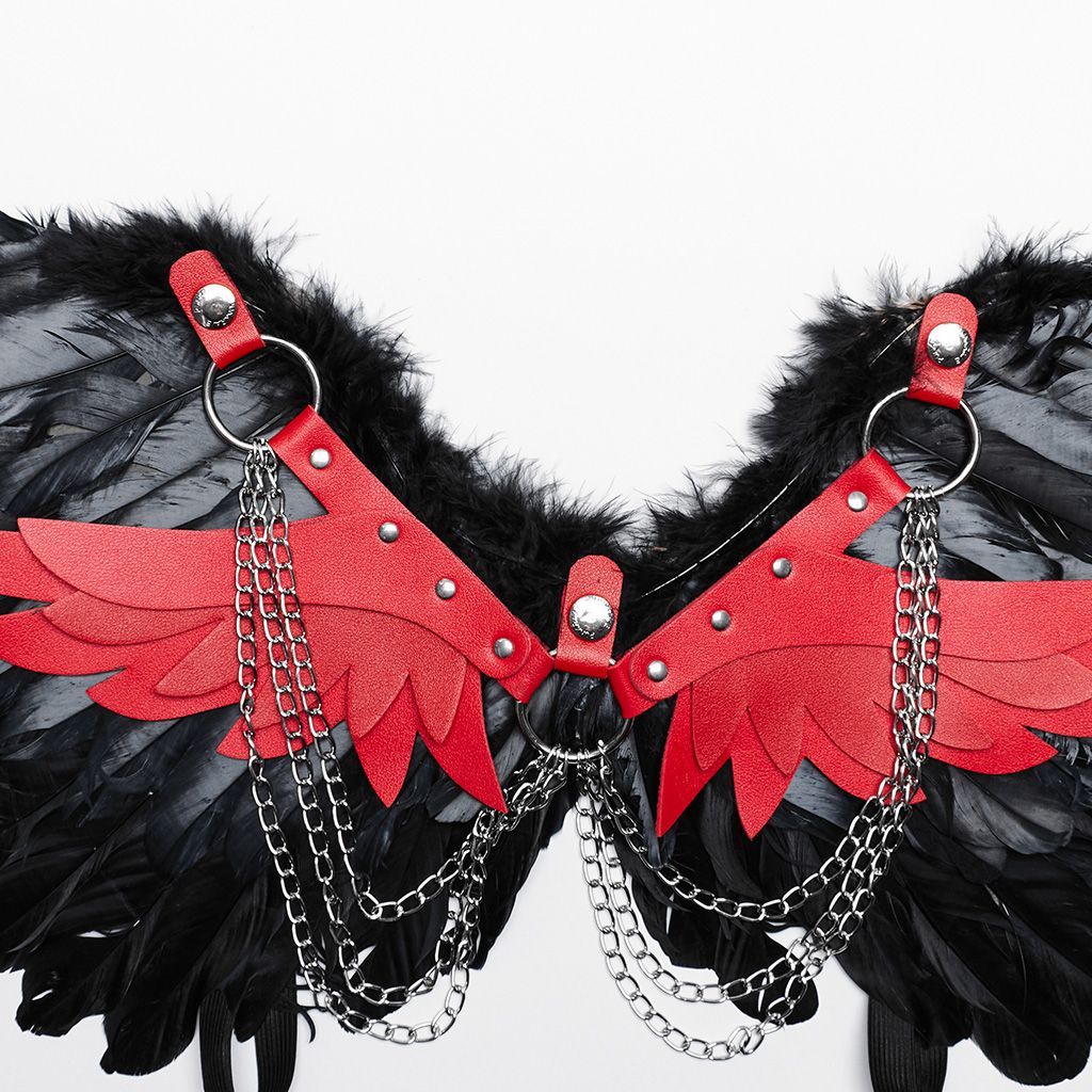 Black - Red Angel Wings Harness