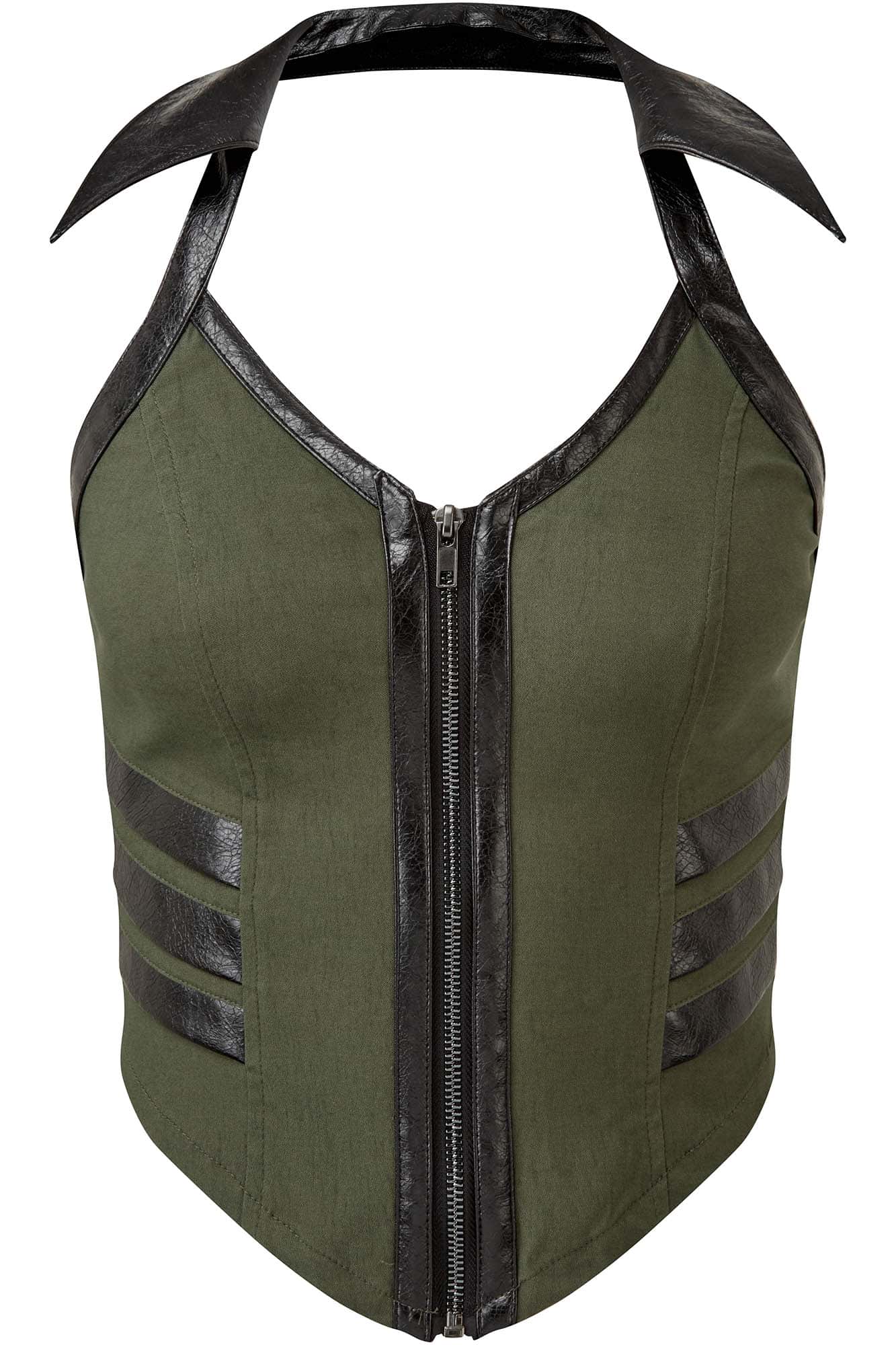 Killstar Anita Ammo Haltertop Khaki