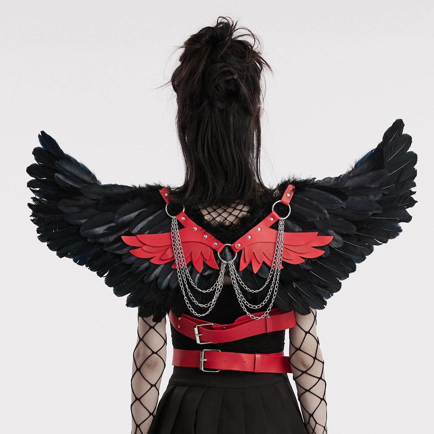 Black - Red Angel Wings Harness