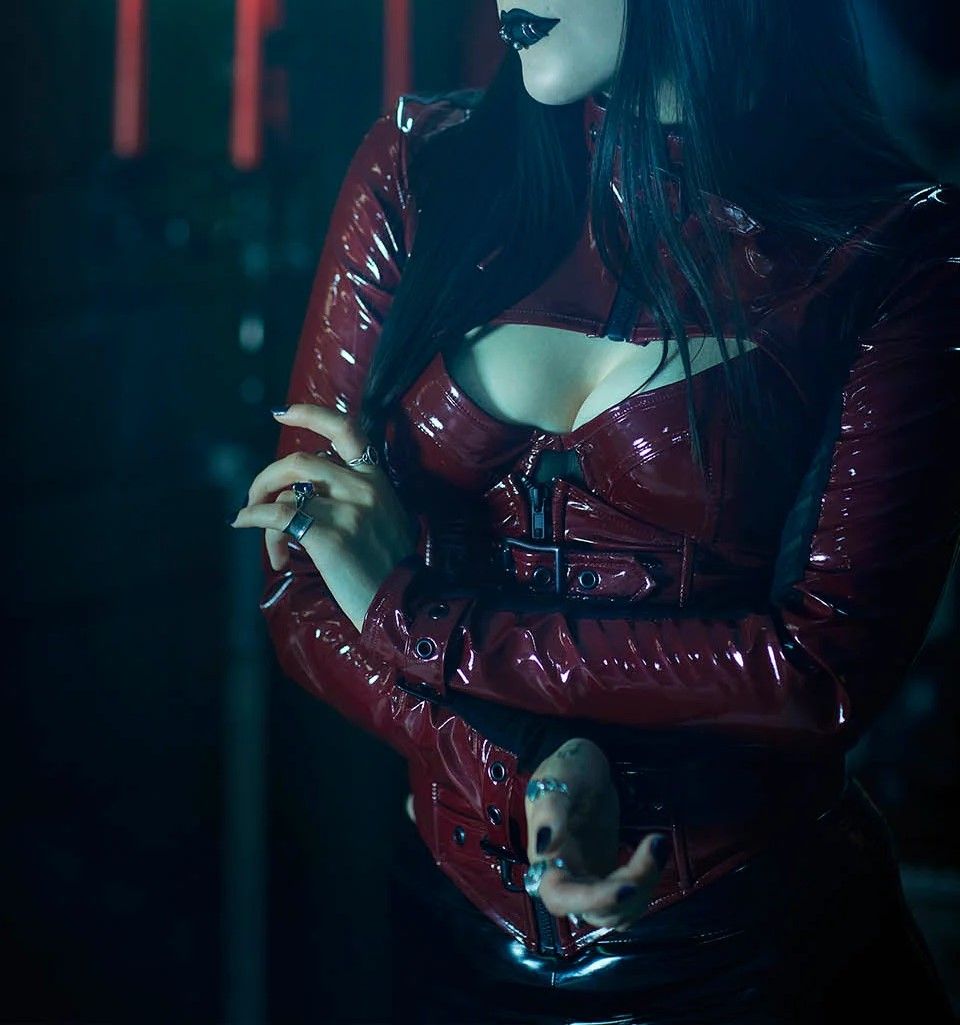 Vinyl Fetish Shrug Jacket Red