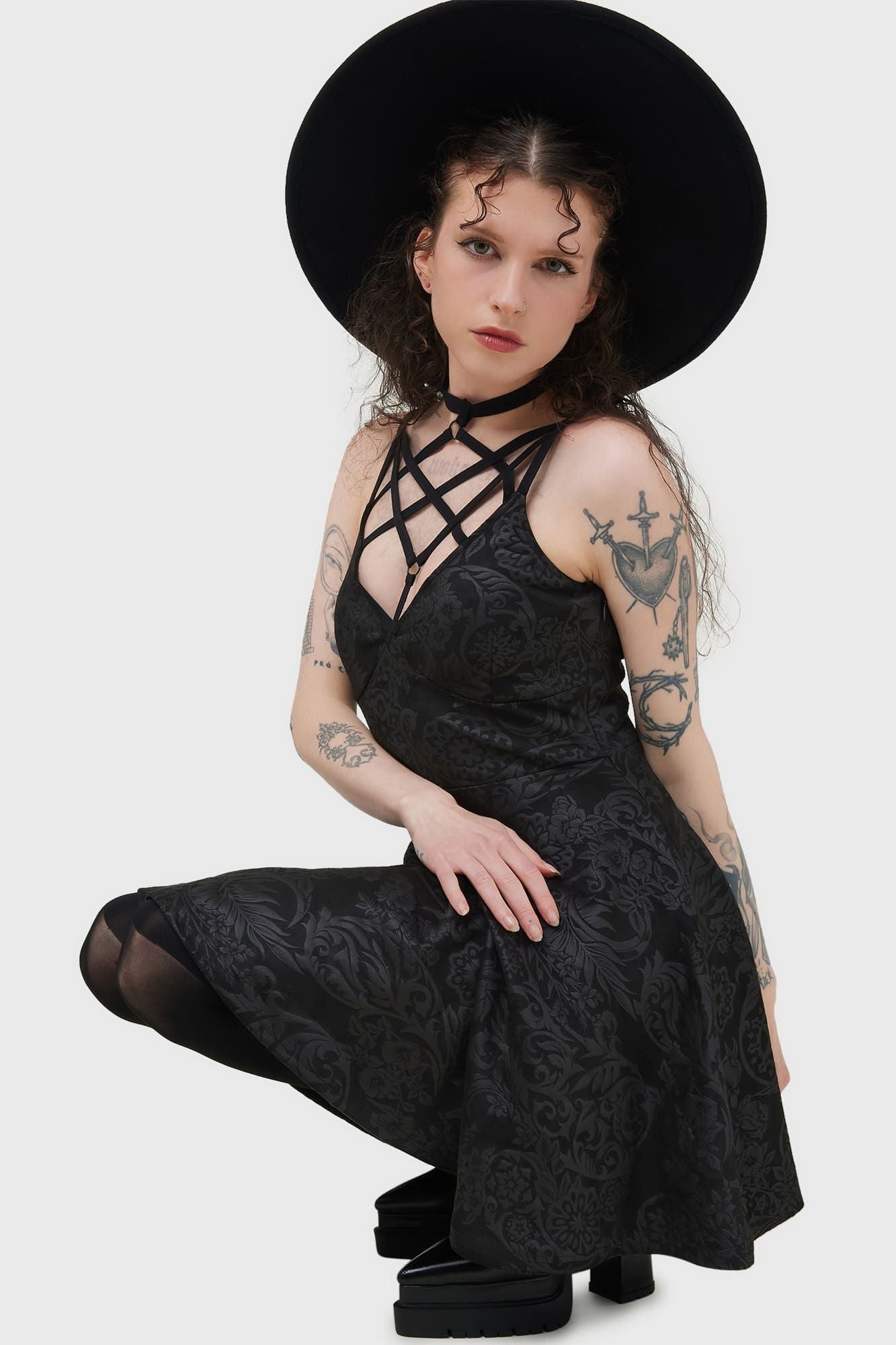 Killstar Magica Skaterjurk Black Lily