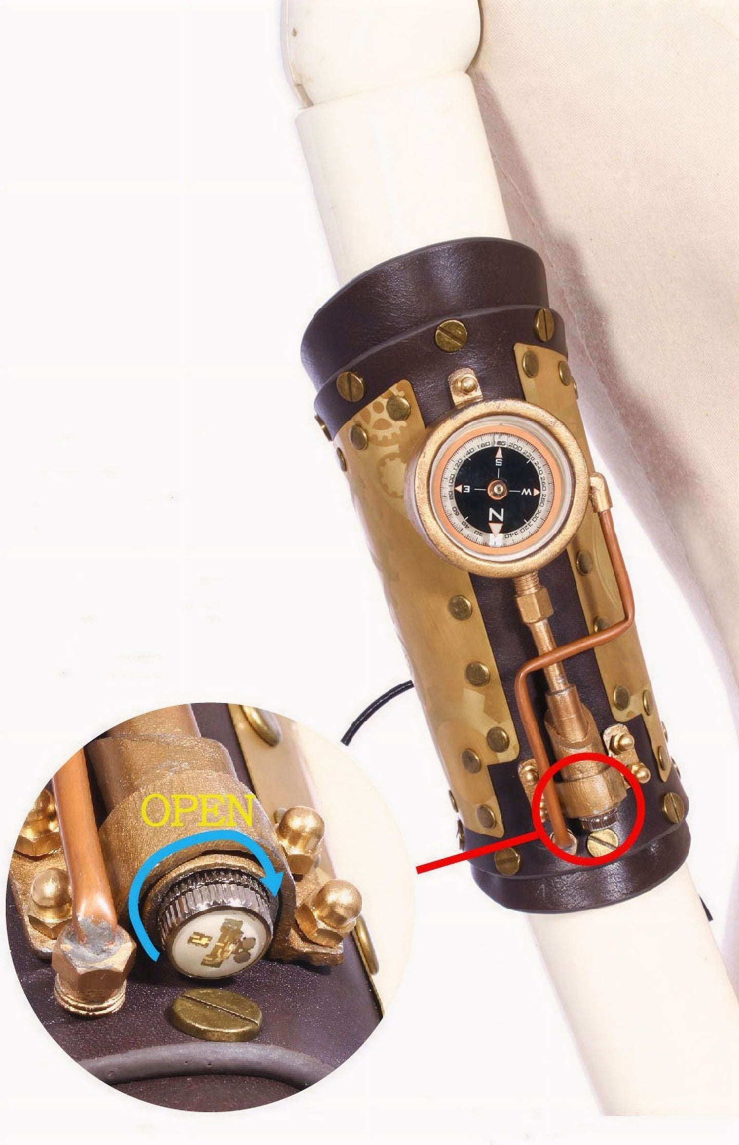 Steampunk Arm Guard Donkerbruin
