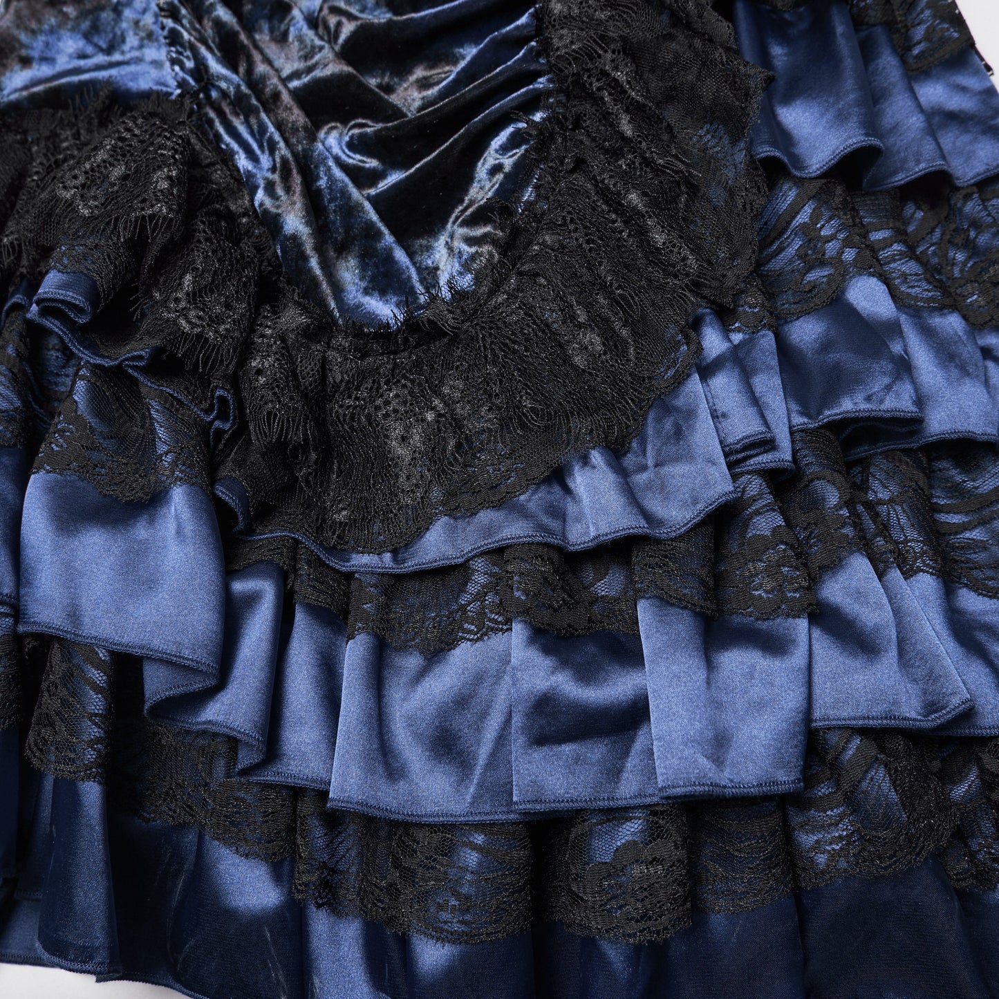 Broken Promise Maxi Rok Blauw - Zwart