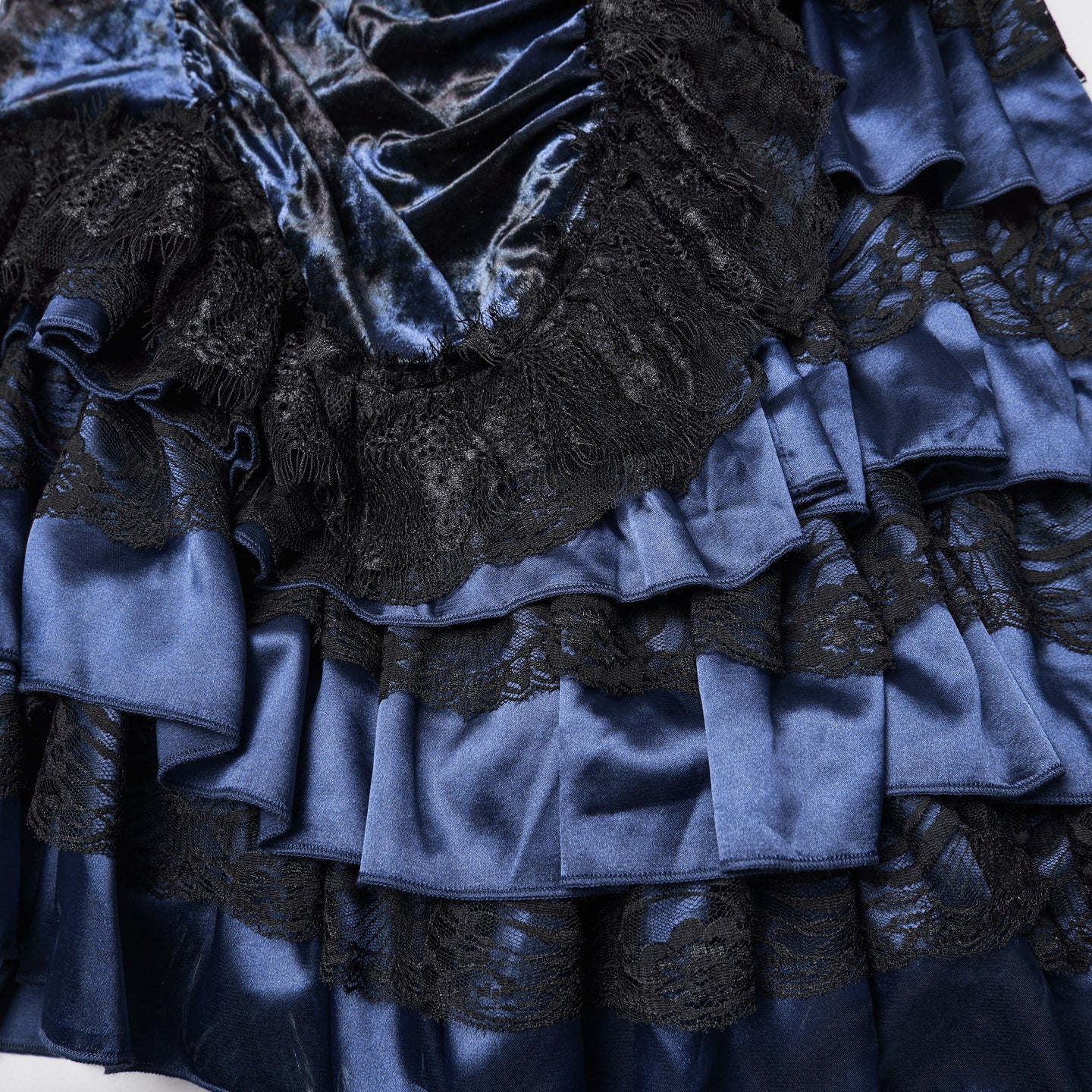 Broken Promise Maxi Rok Blauw - Zwart