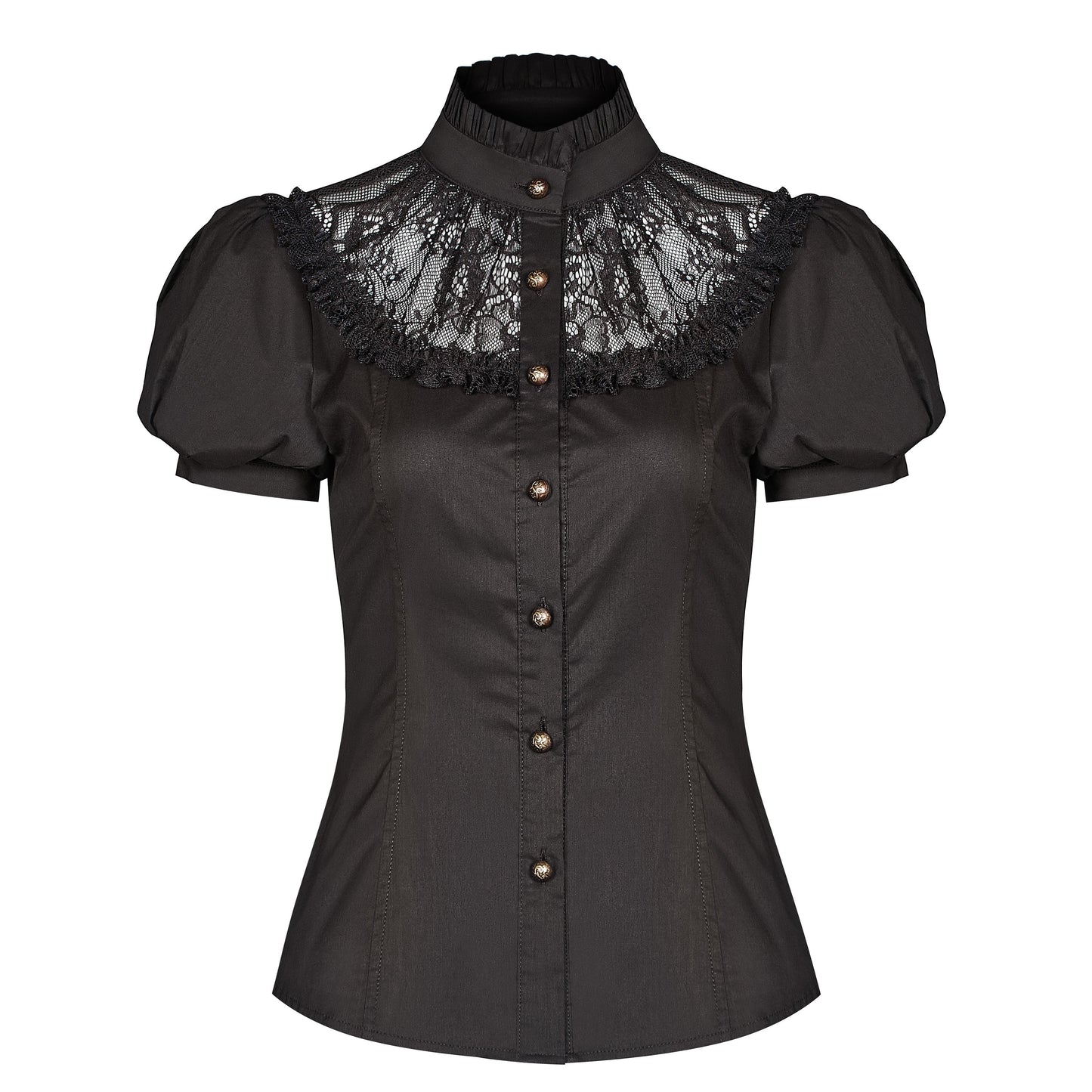 Punk Rave Passing Time Blouse Zwart