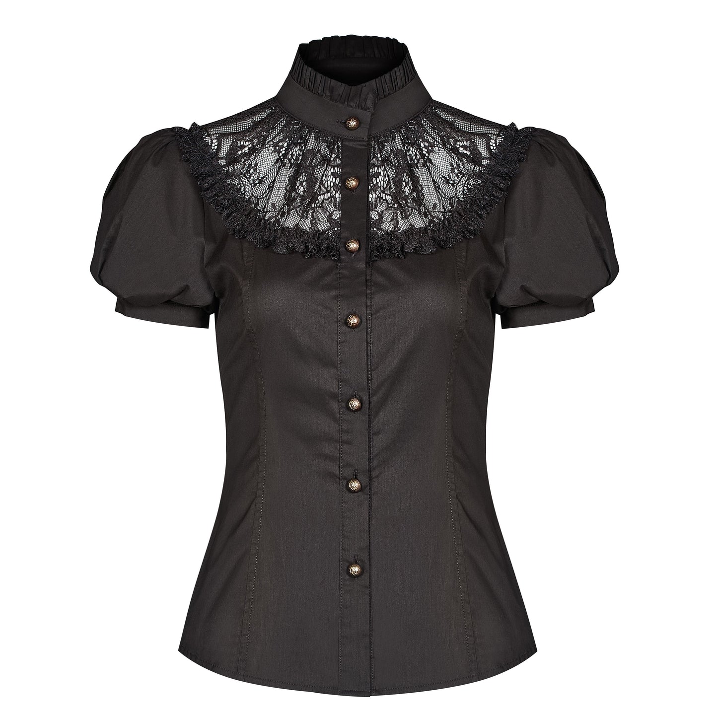 Punk Rave Passing Time Blouse Zwart