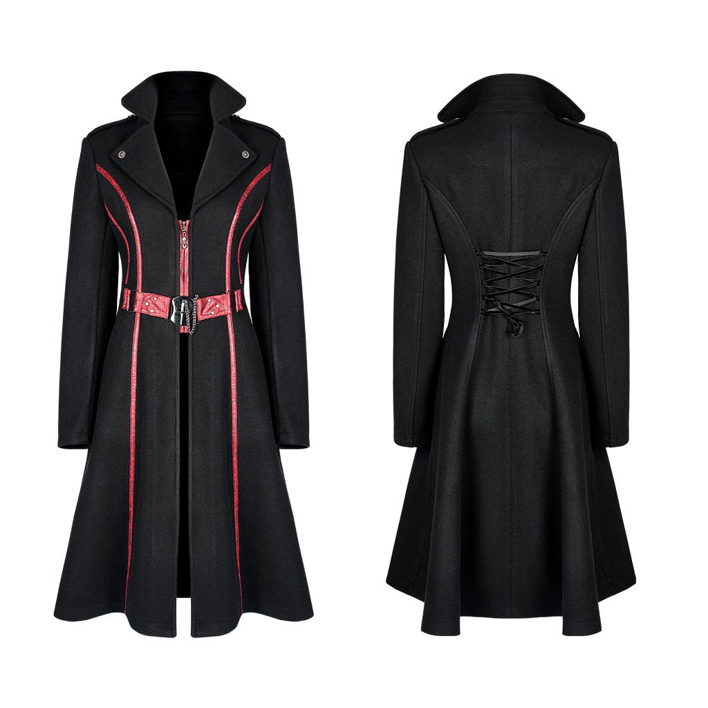 My Time Coat Black - Red