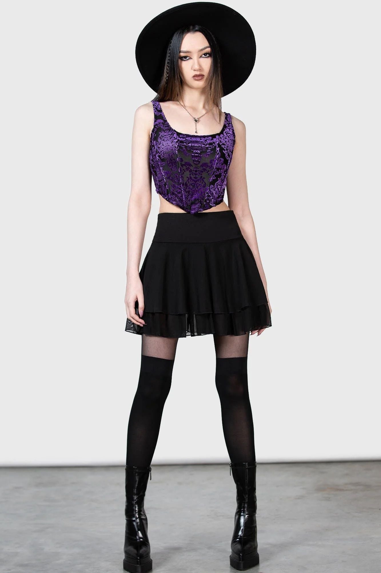 Killstar Snarl Corset Top Paars