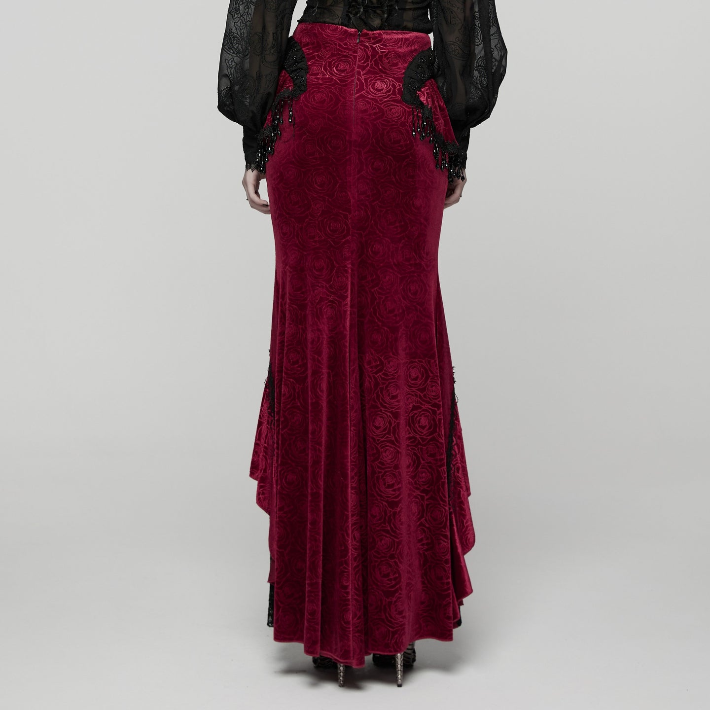 Empress Maxi Rok Rood - Zwart