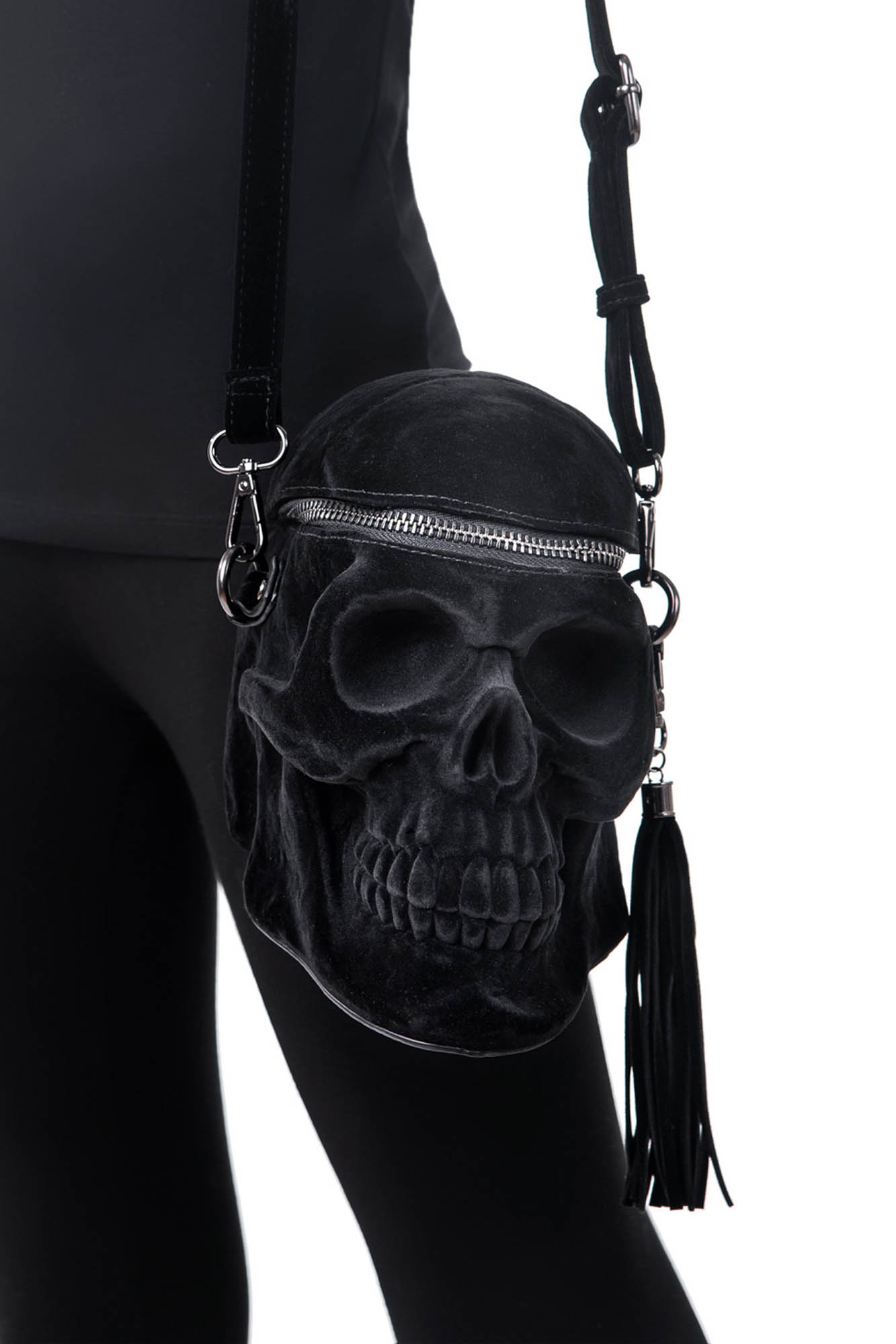 Grave Digger Skull Handtas Velvet Coated