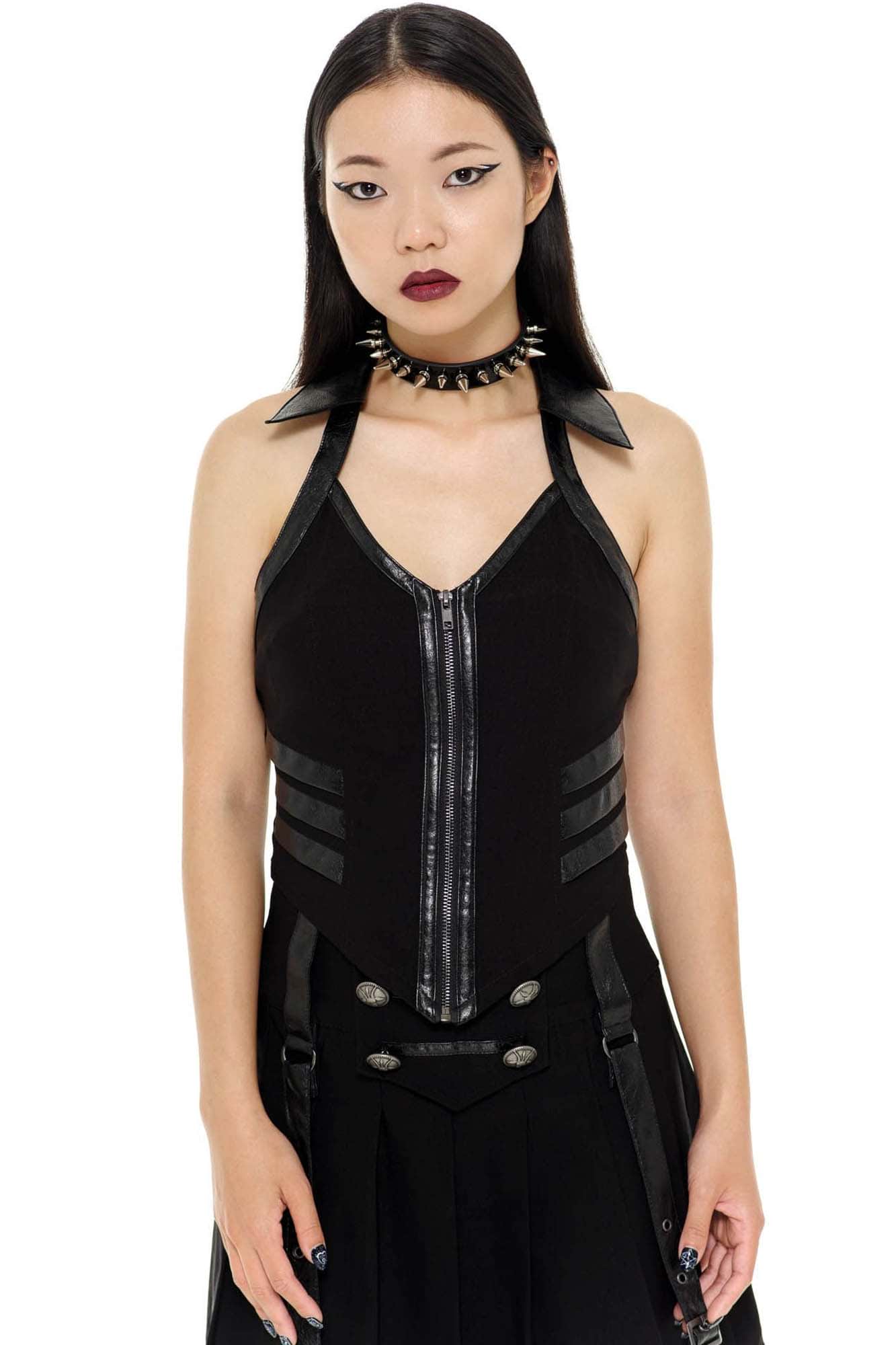 Killstar Anita Ammo Halter Top Black