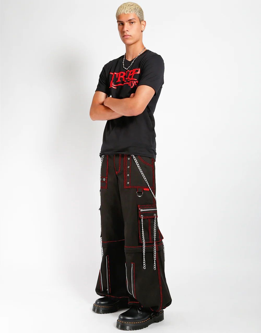 Chain to Chain Pants Black - Red