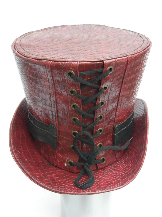 Top Hat Red Snakeskin