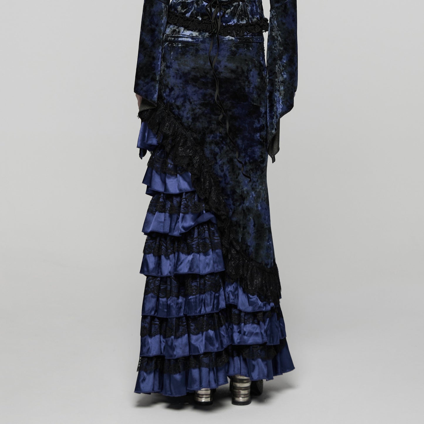 Broken Promise Maxi Rok Blauw - Zwart