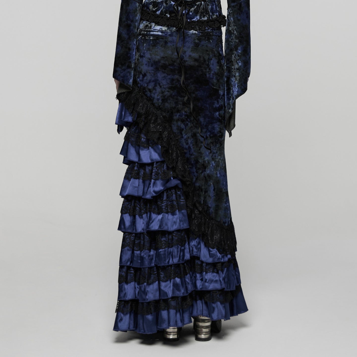 Broken Promise Maxi Rok Blauw - Zwart