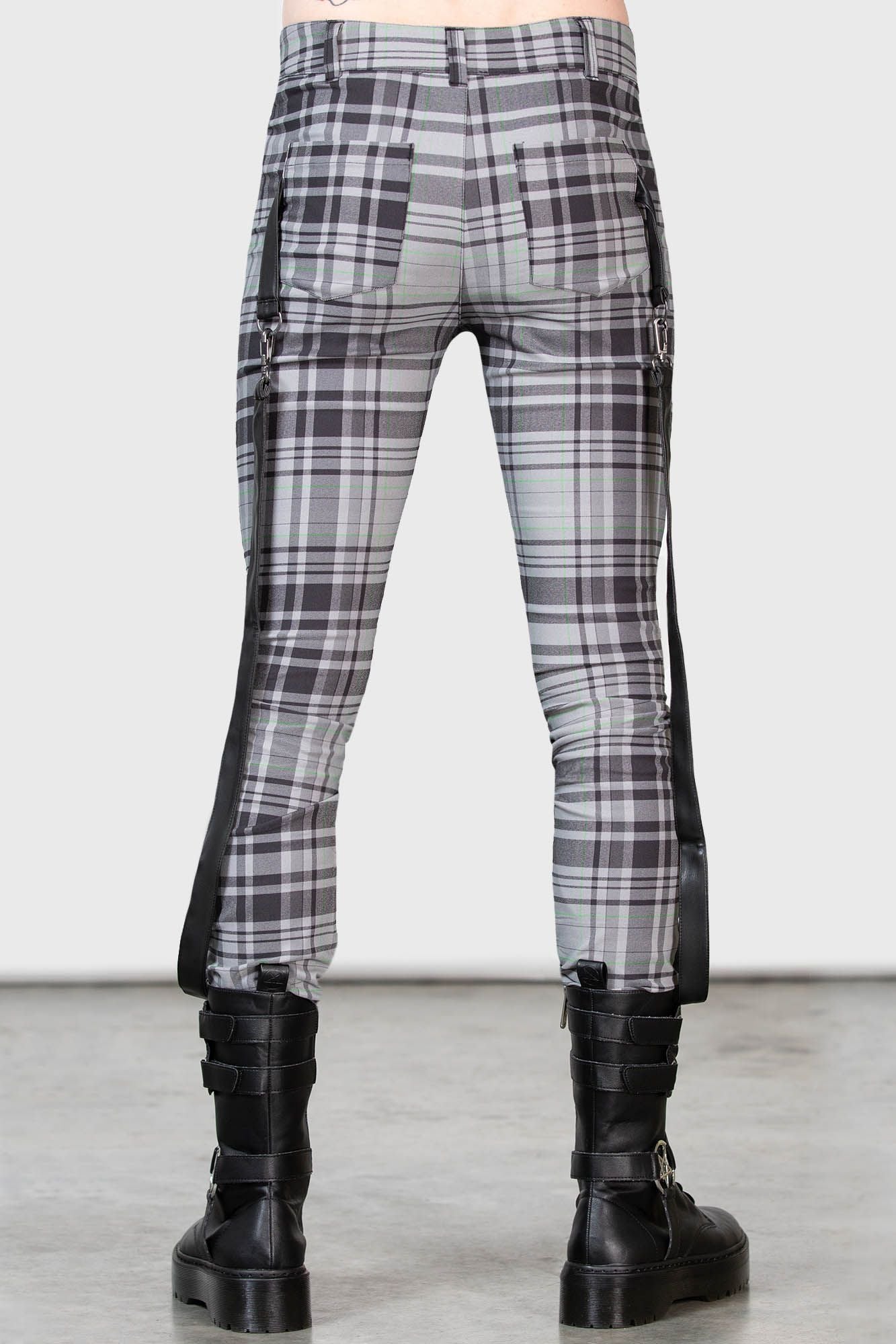 Office Riot Strappy Trousers Tartan